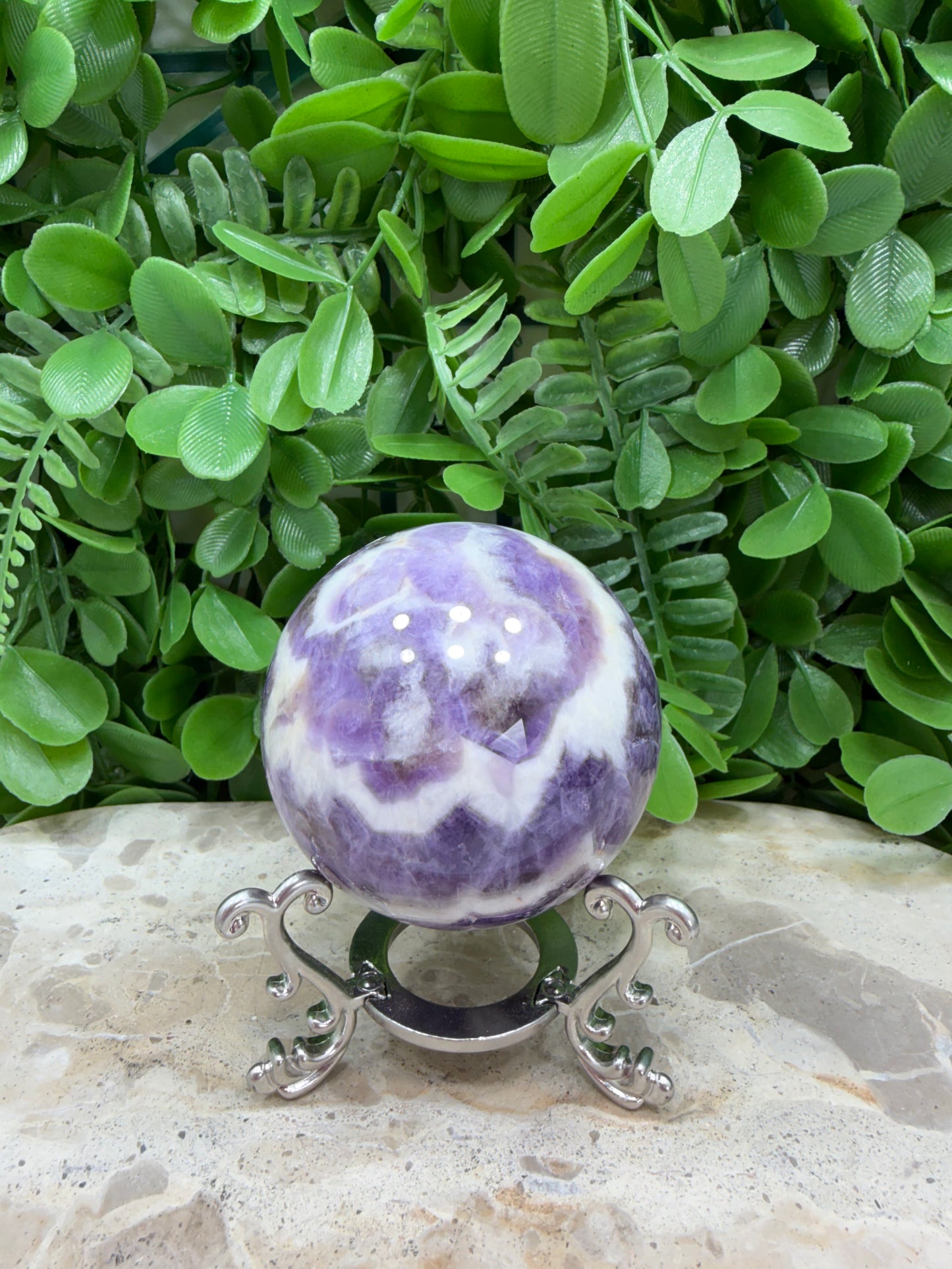 Chevron Amethyst Sphere 330g