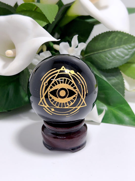 Obsidian Gold Eye Sphere 290g