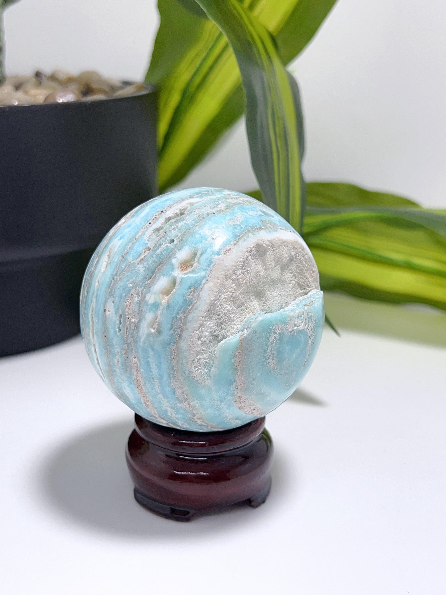 Blue Aragonite Sphere 302g