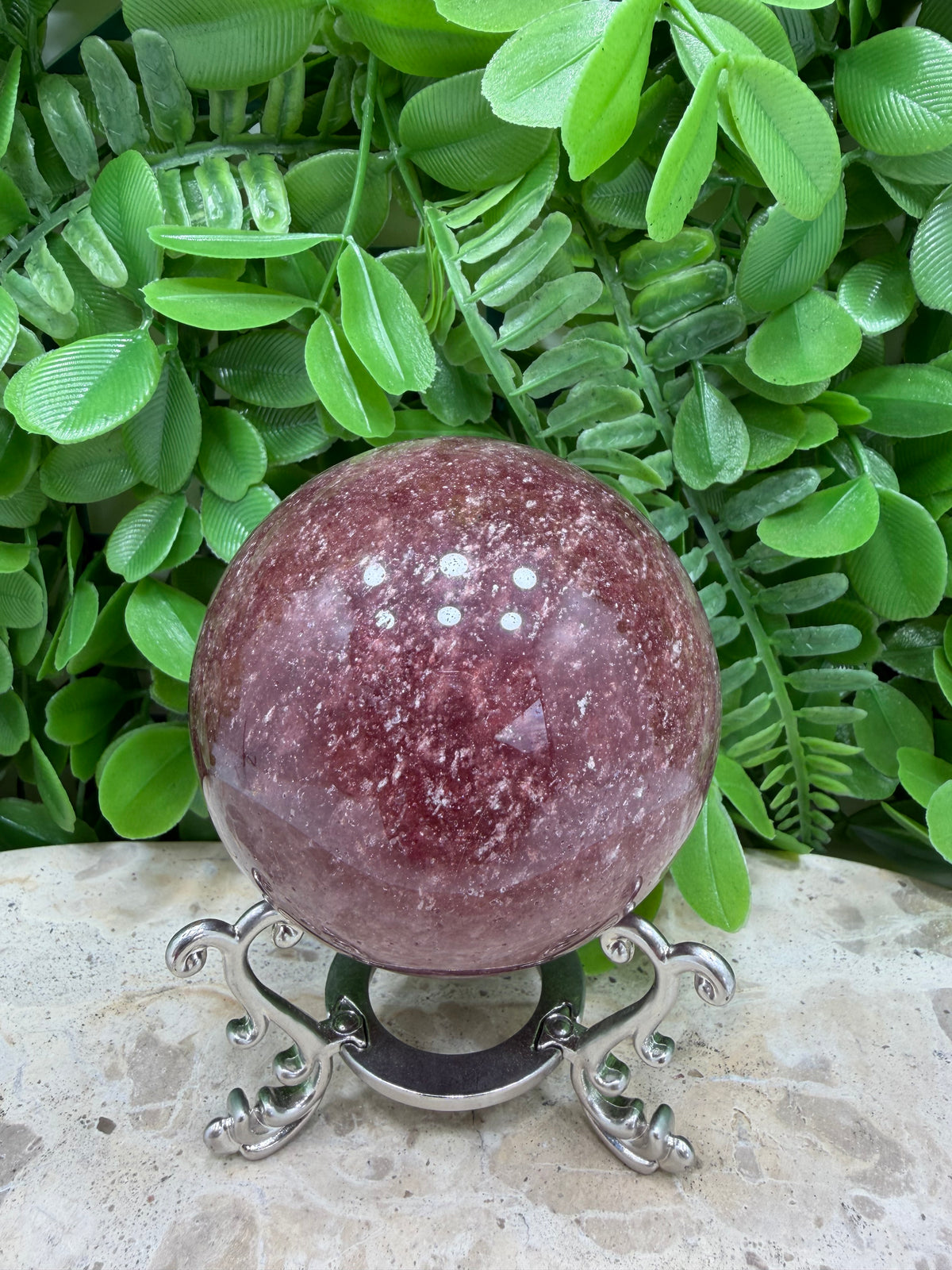 Strawberry Quartz Sphere | Love • Happiness • Compassion