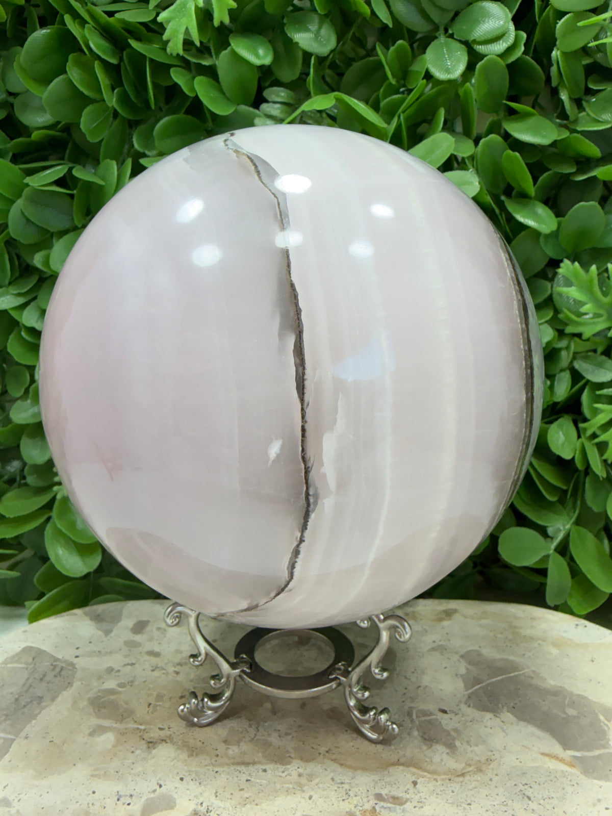 Smokey Pink Mangano UV Sphere 4114g | Love • Compassion • Calm