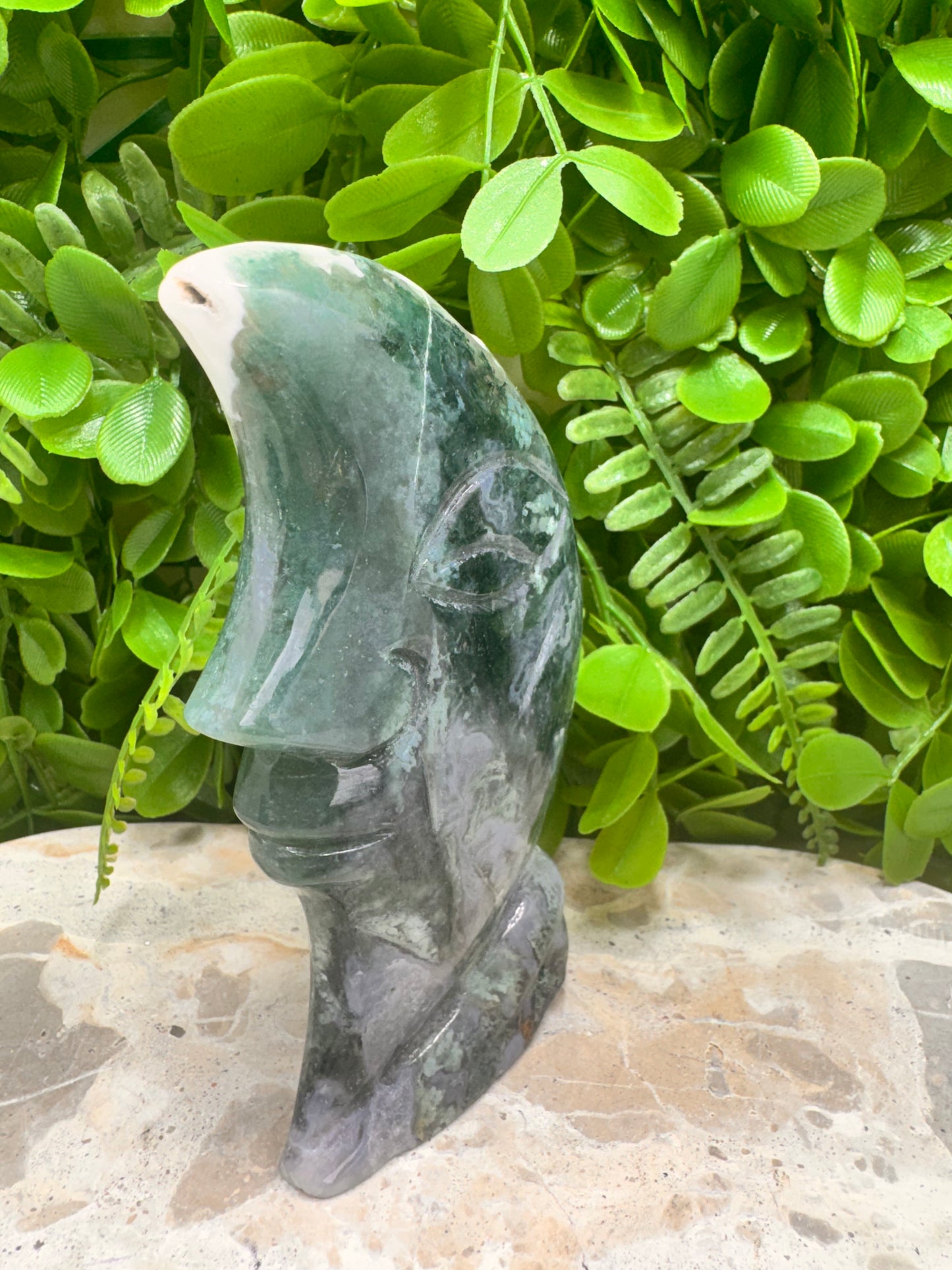 Moss Agate Moon 352g
