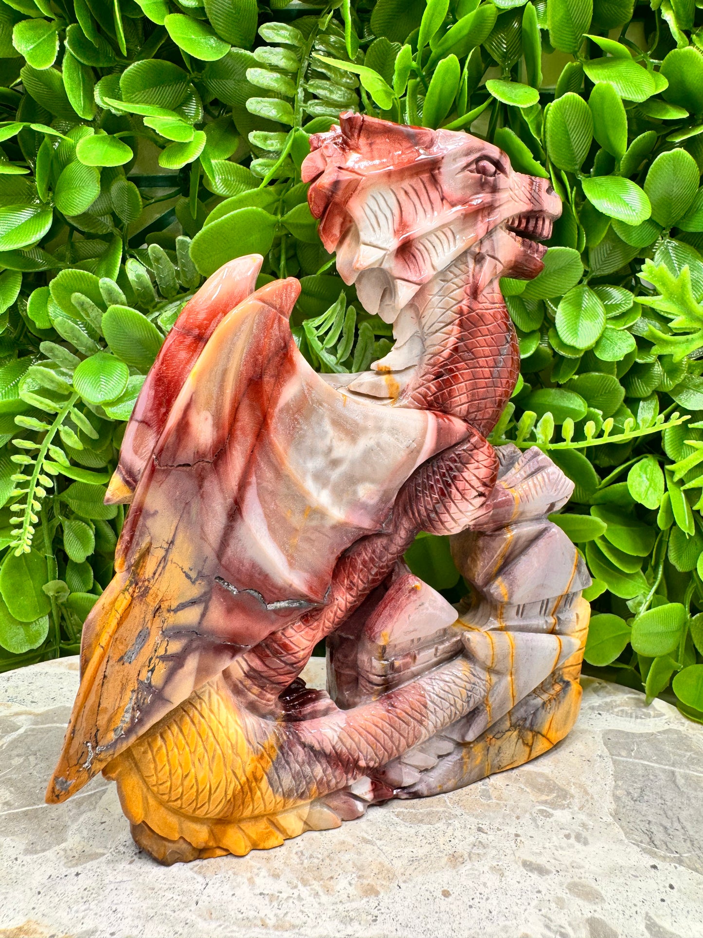 Mookaite Jasper Dragon  On Castle 762g