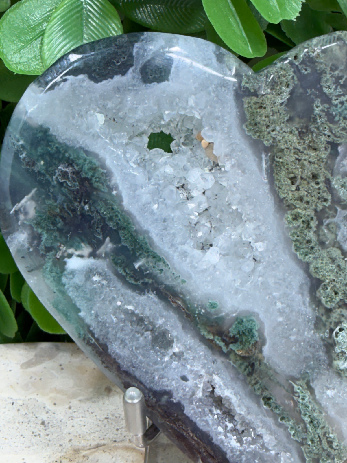 Moss Agate Heart | Growth • Abundance • Grounding