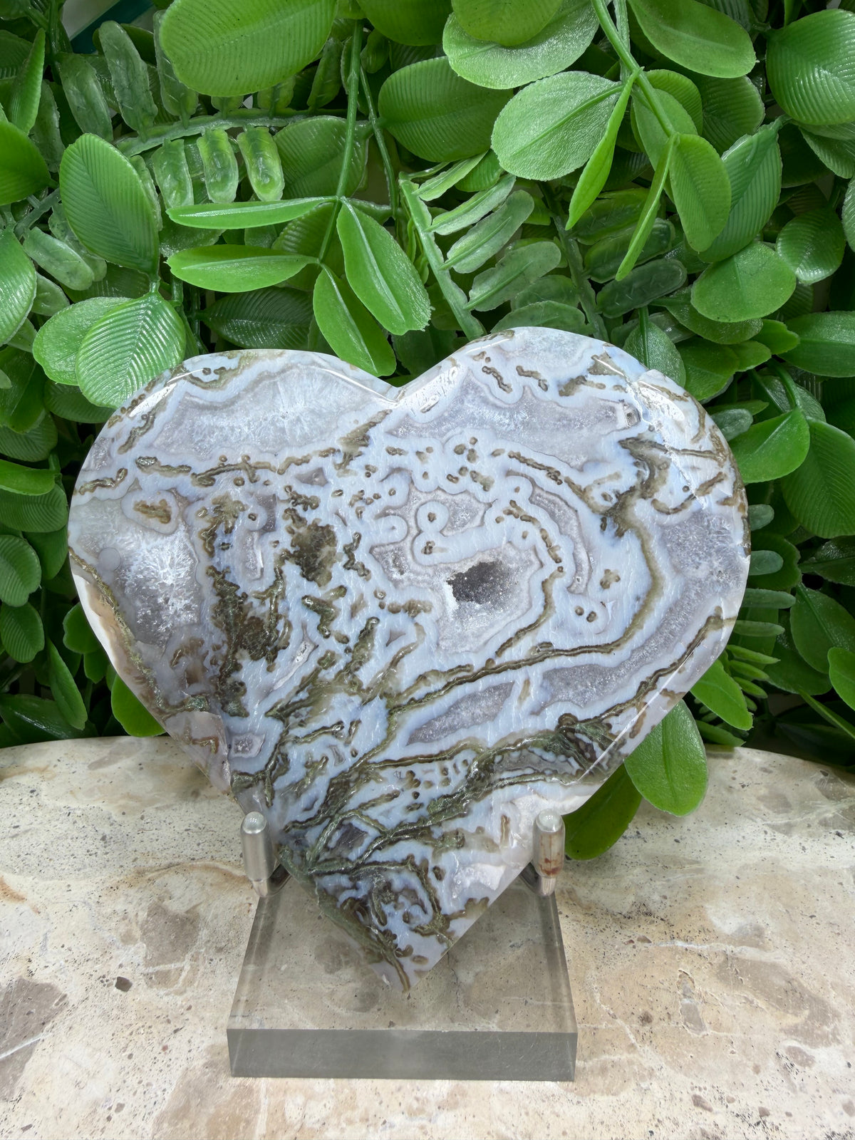 Moss Agate Heart | Growth • Abundance • Grounding