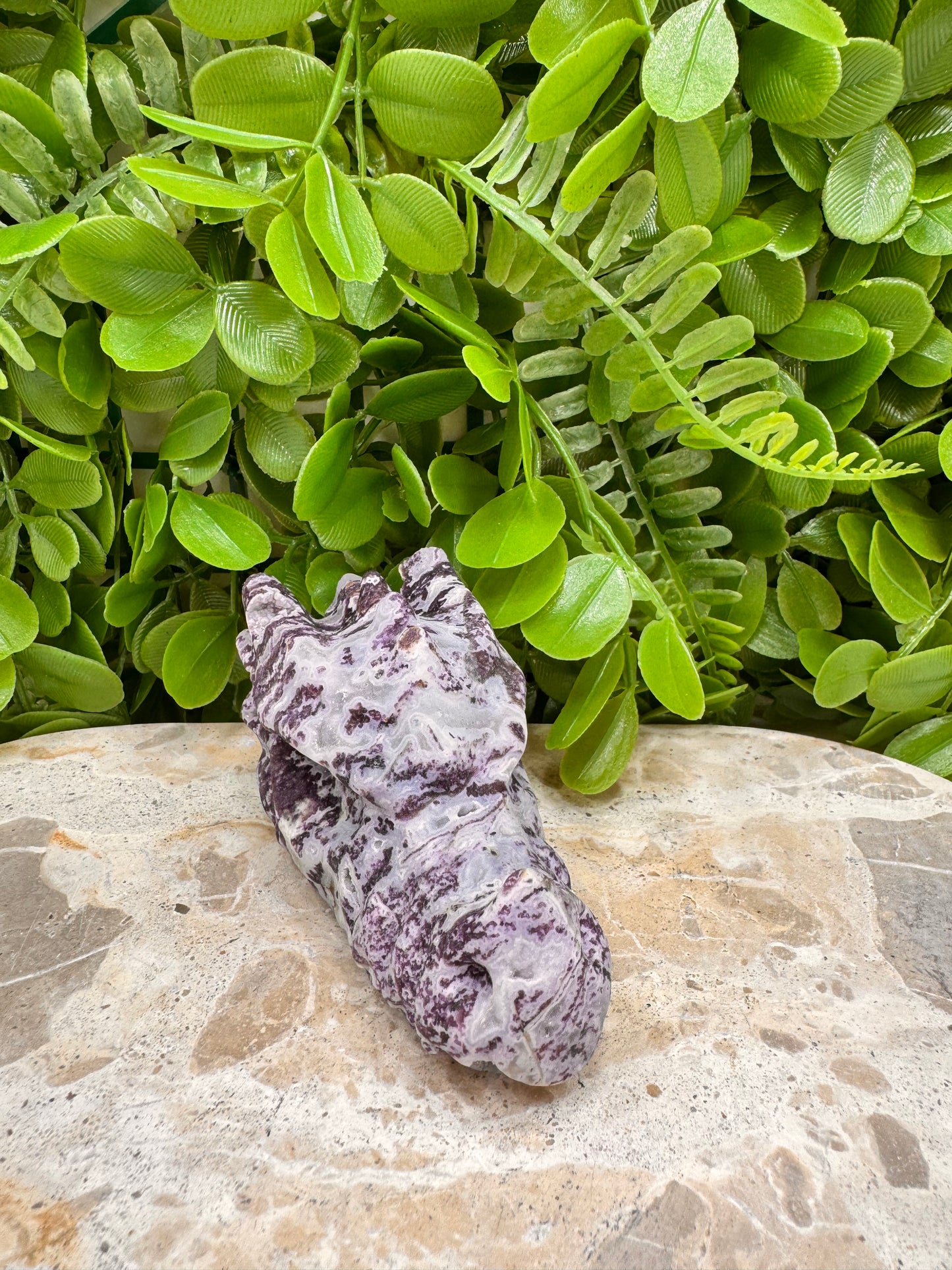 Purple Sphalerite Dragon Skull 298g