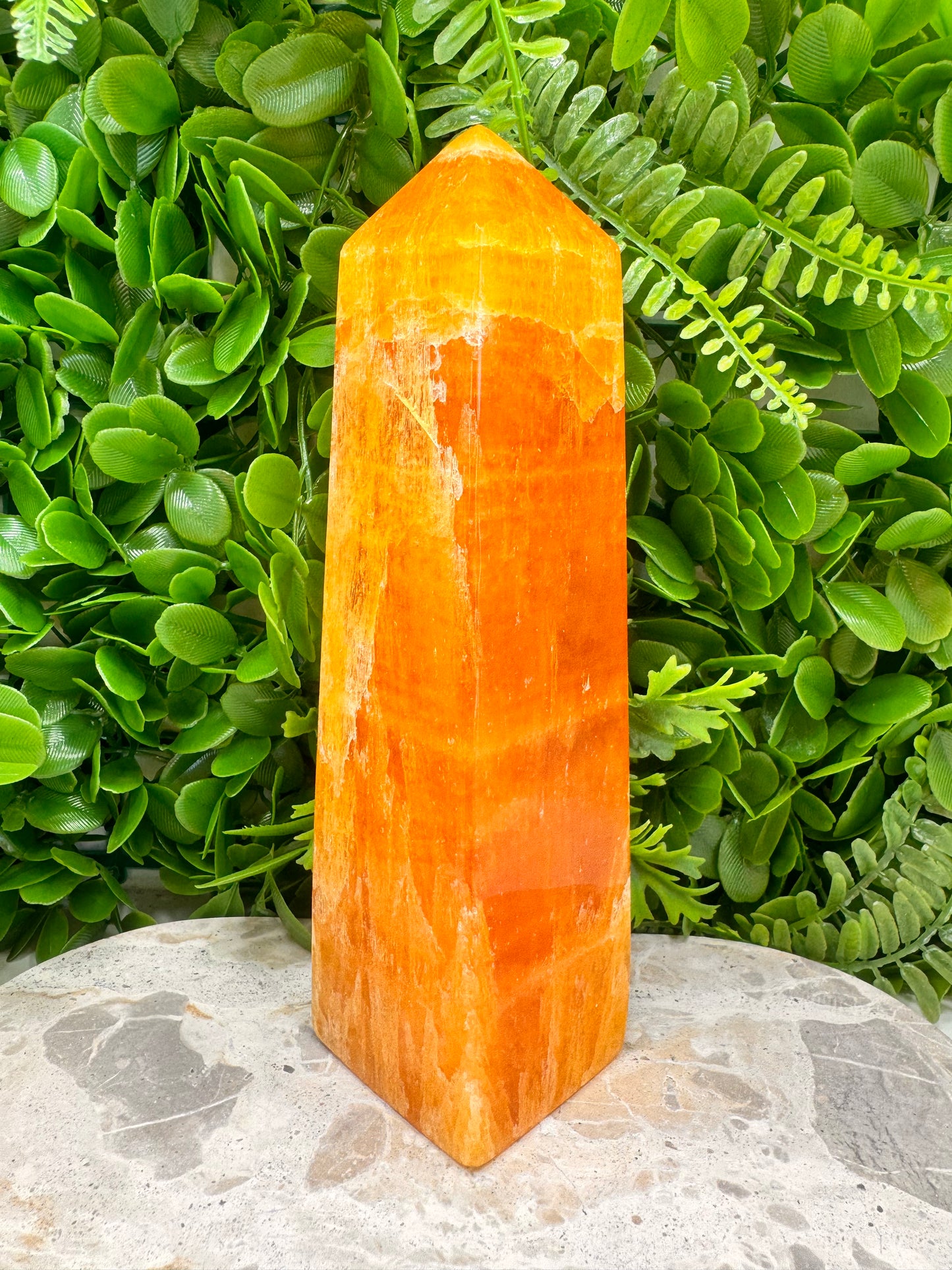 Crystalised Orange Calcite Tower 1368g