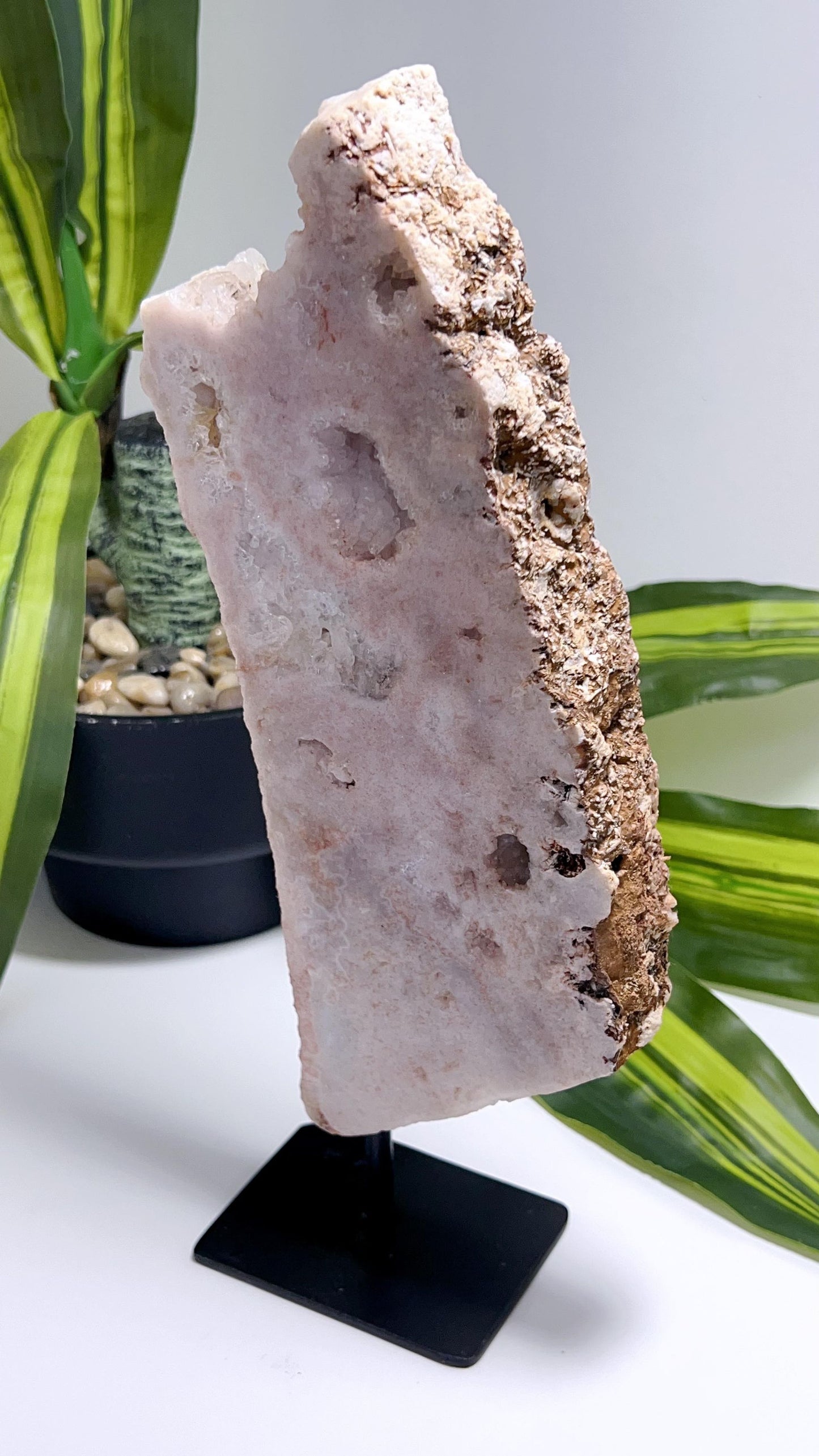 Pink Amethyst Freeform on Stand 970g