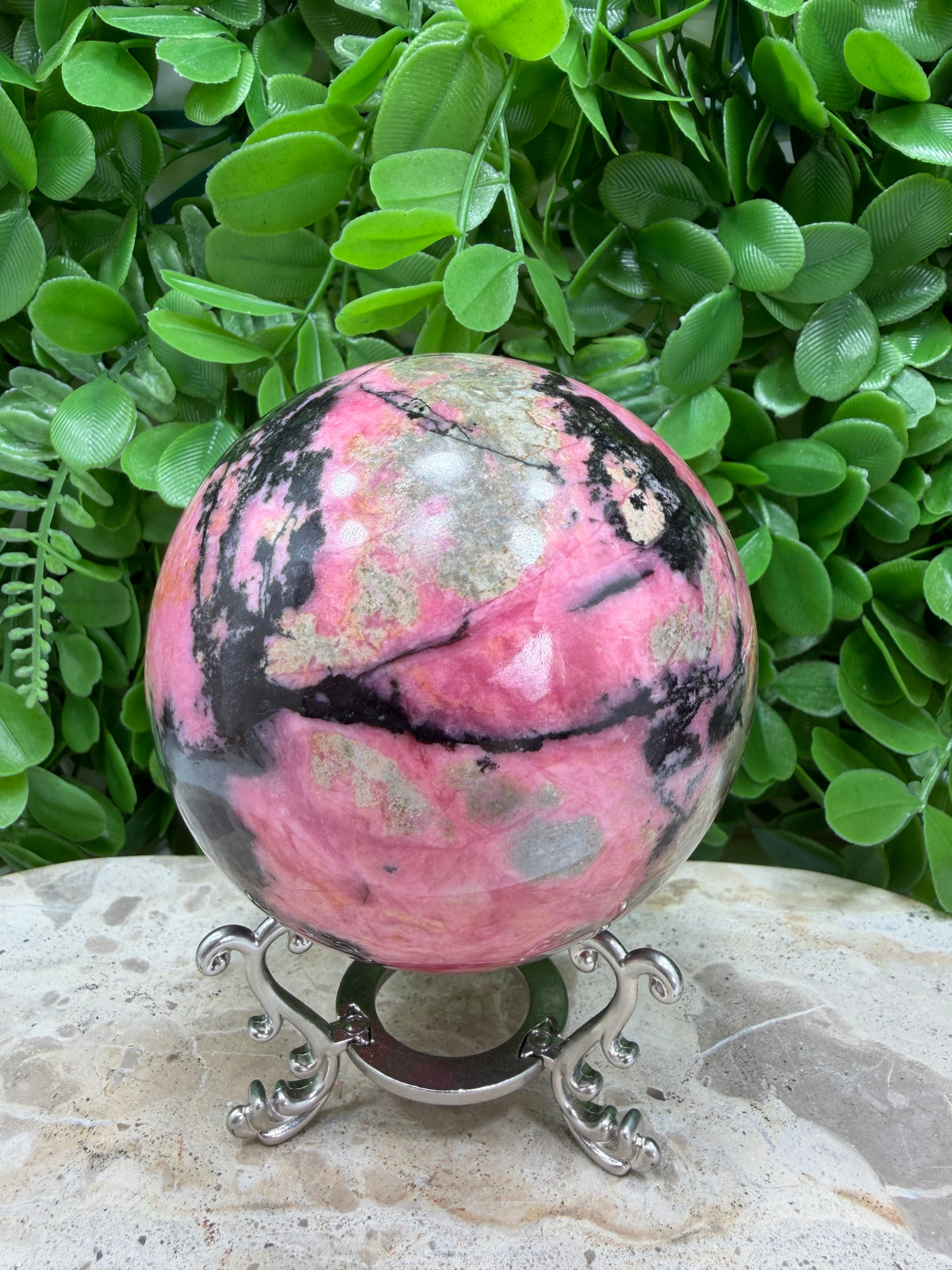 Rhodonite Sphere | Love • Compassion • Emotional Healing