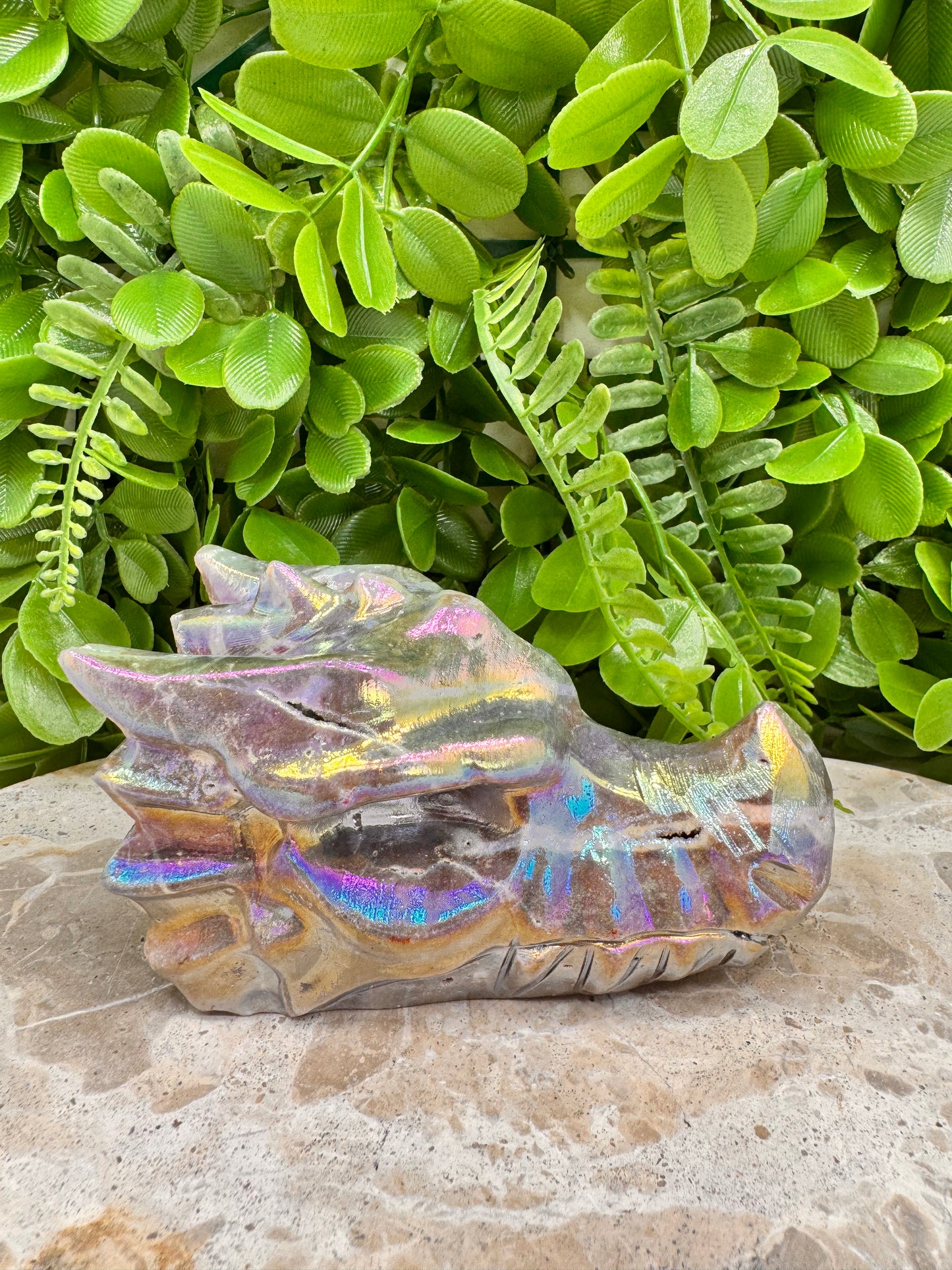 Aura Sphalerite Dragon Skull 562g