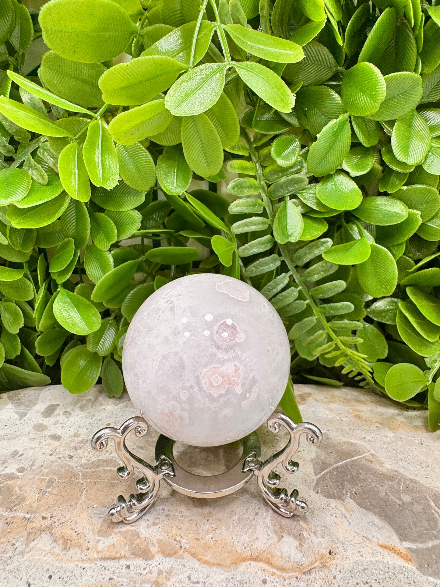 Flower Agate Sphere 226g