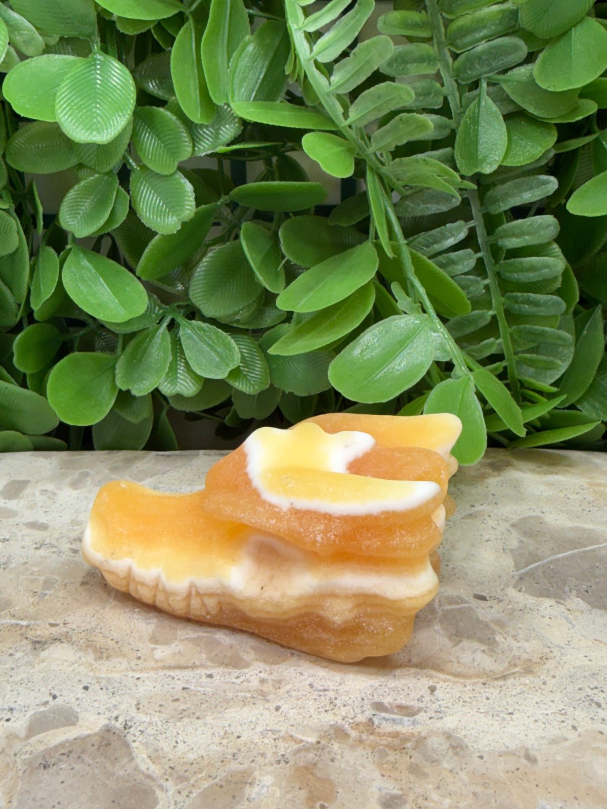 Orange Calcite Dragon Skull 130g