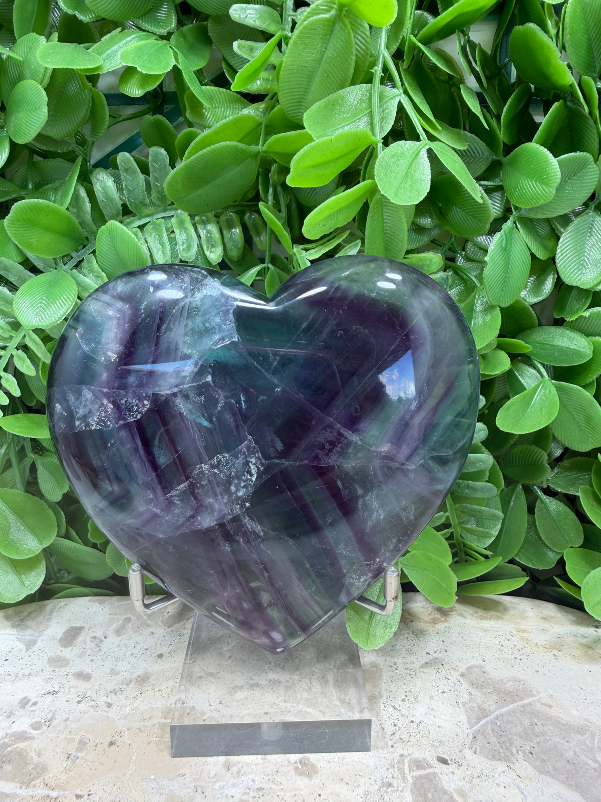 Rainbow Fluorite Heart 606g