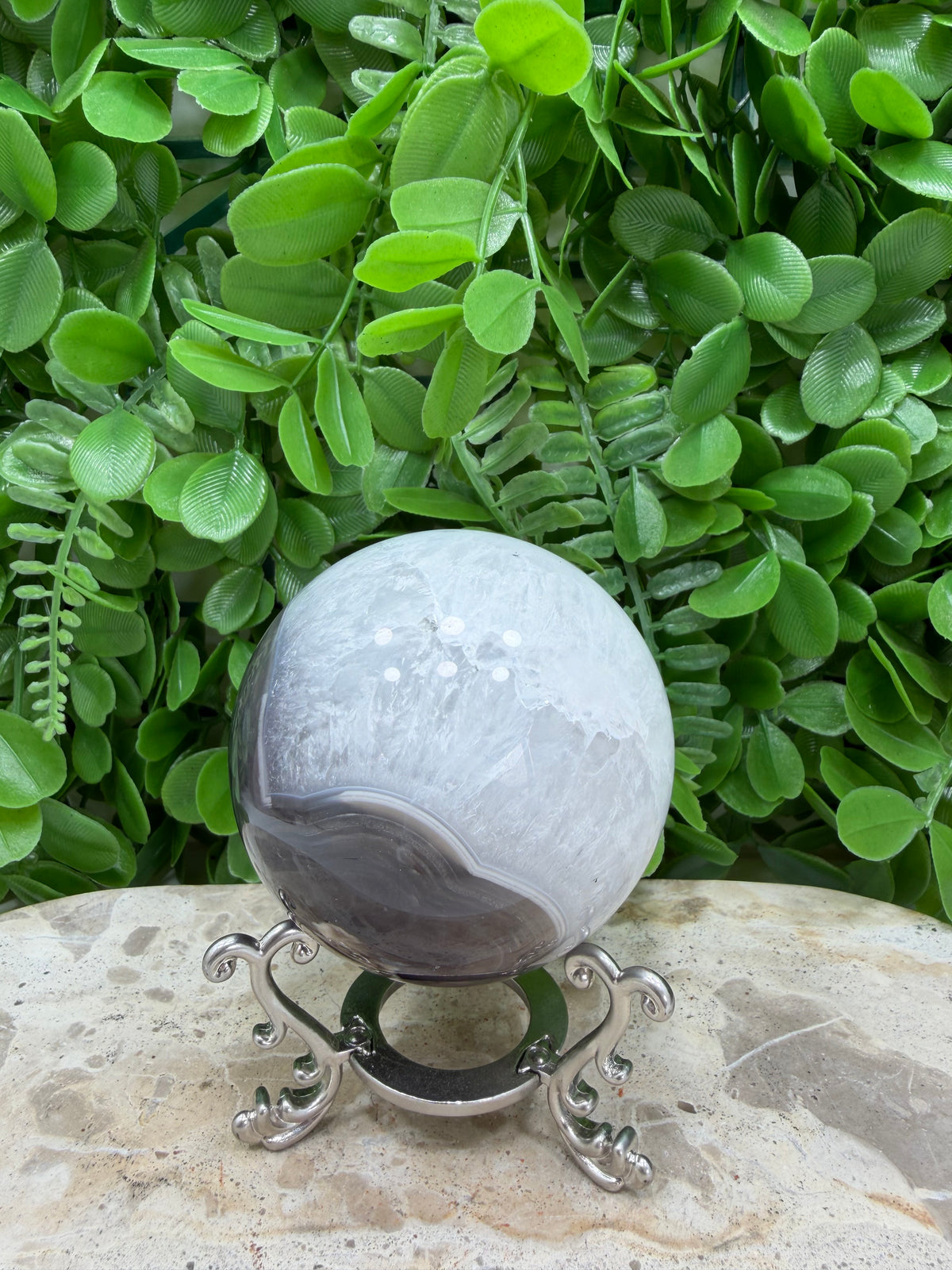 Volcanic Agate Sphere | Grounding • Protection • Strength