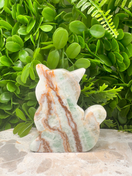 Green Ocean Calcite Cat 310g