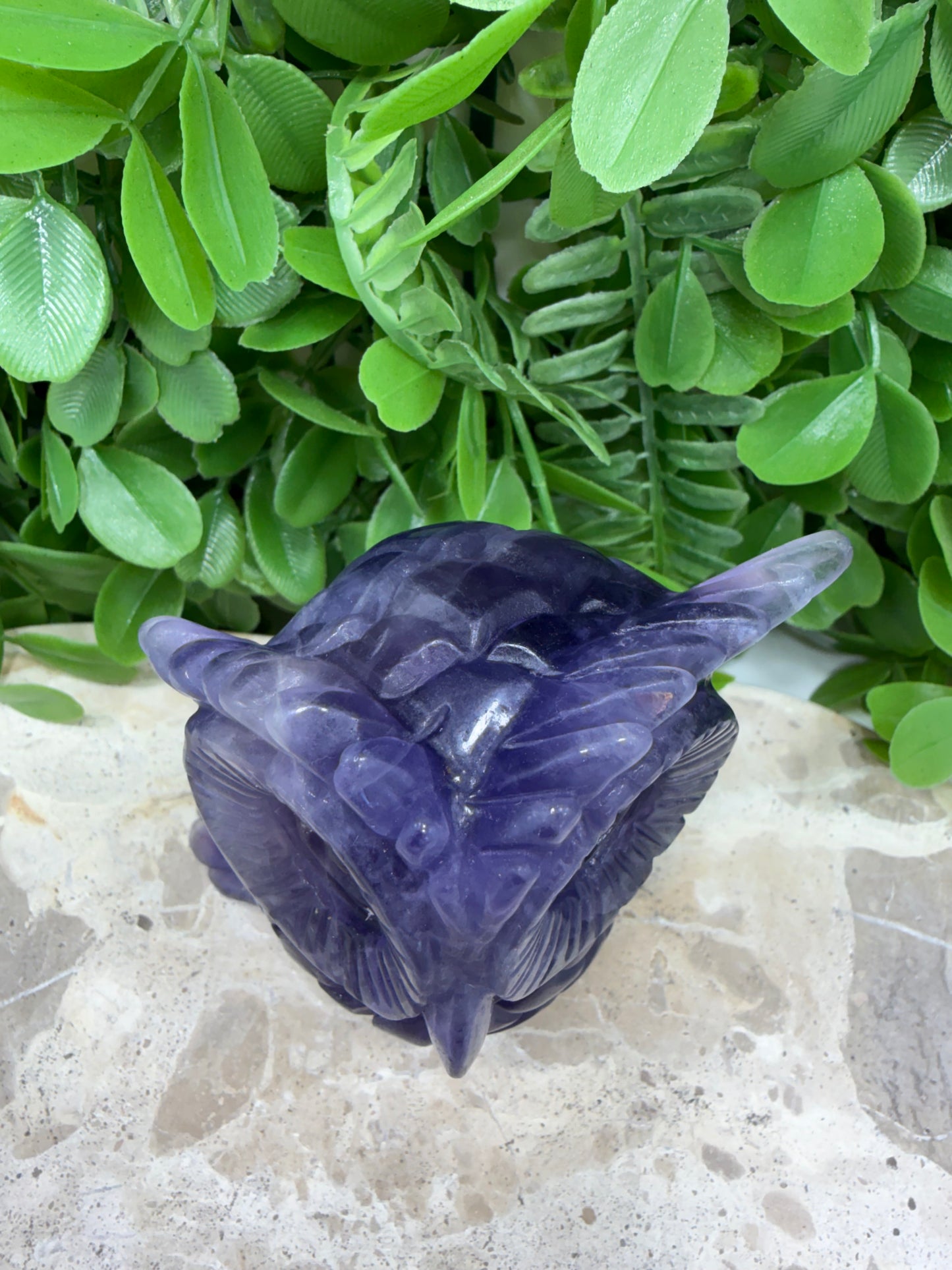 Purple Fluorite Owl 604g