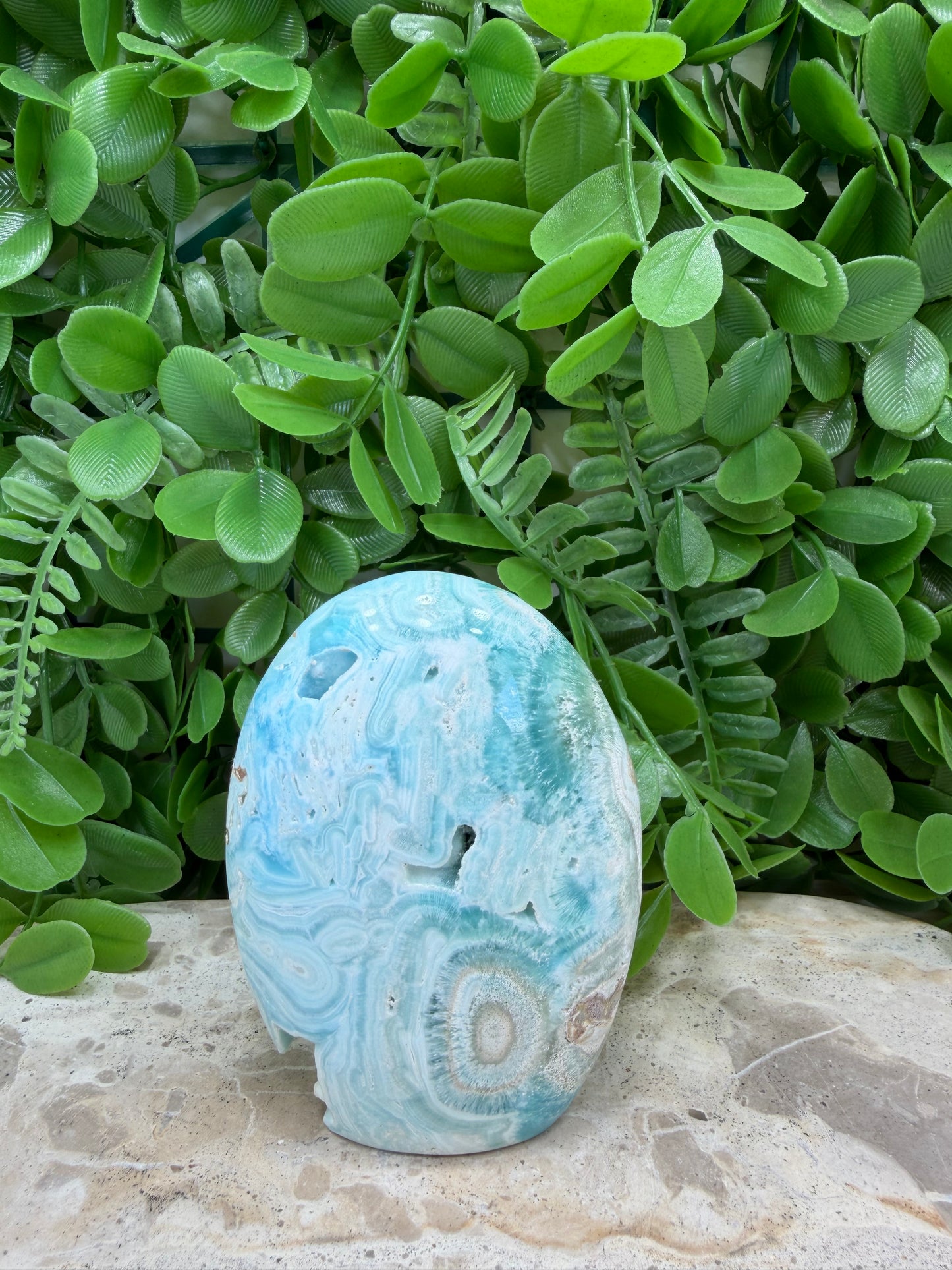 Standing Blue Aragonite with Smithsonite Freeform 320g