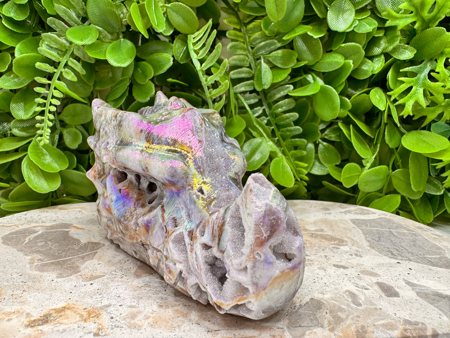 Aura Sphalerite Dragon Skull 742g
