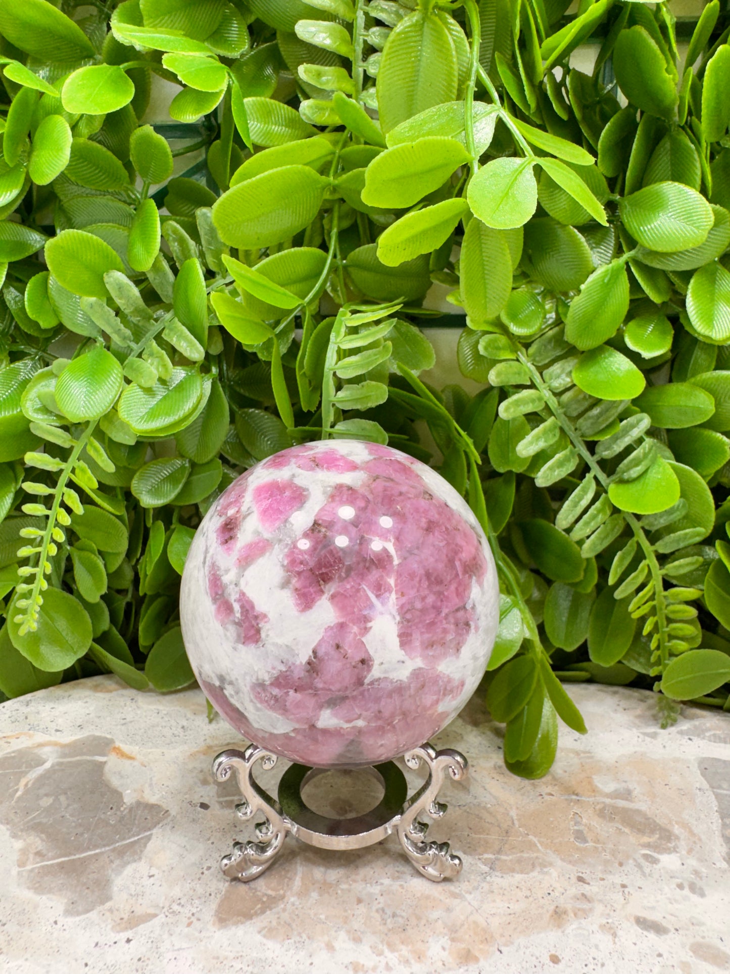 Pink Tourmaline Sphere 440g