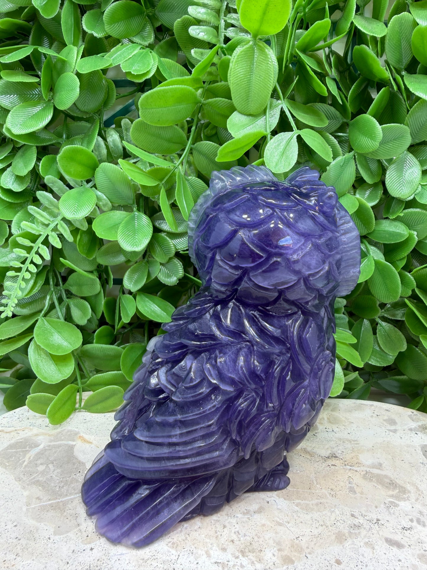 Purple Fluorite Owl 1054g