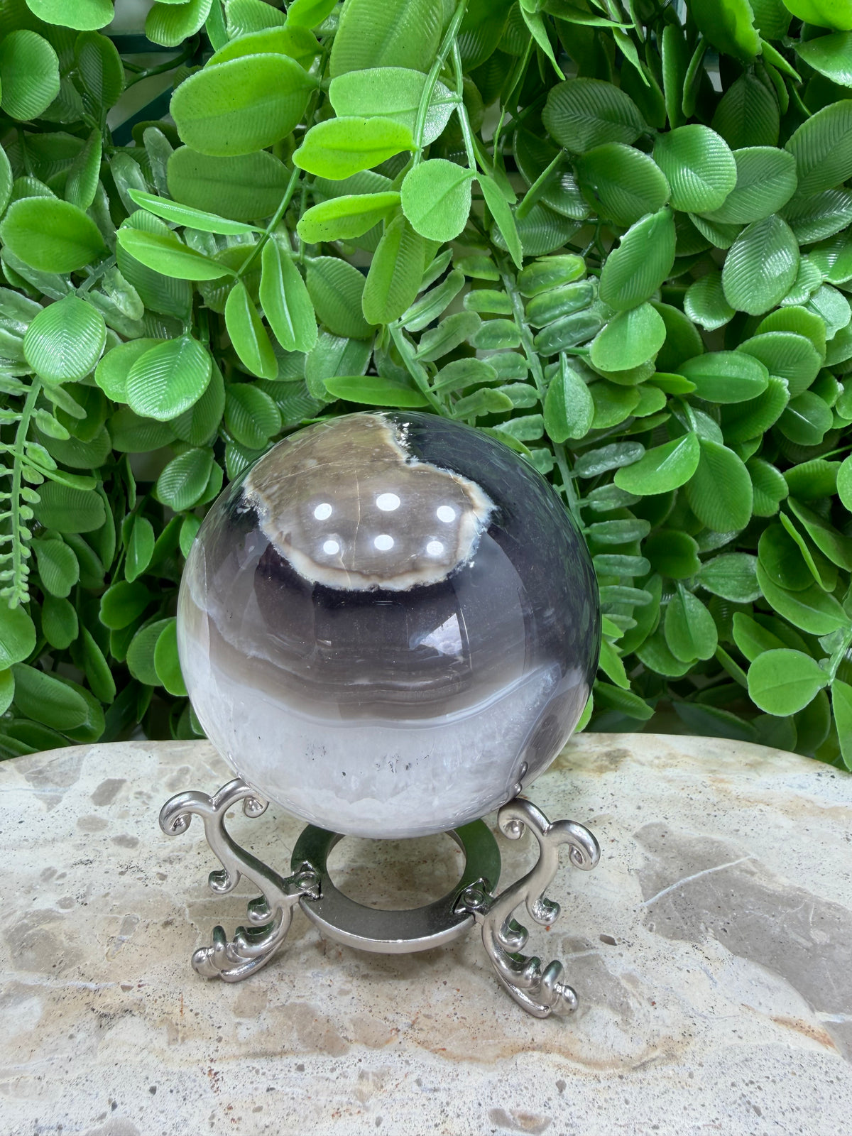 Volcanic Agate Sphere | Grounding • Protection • Strength
