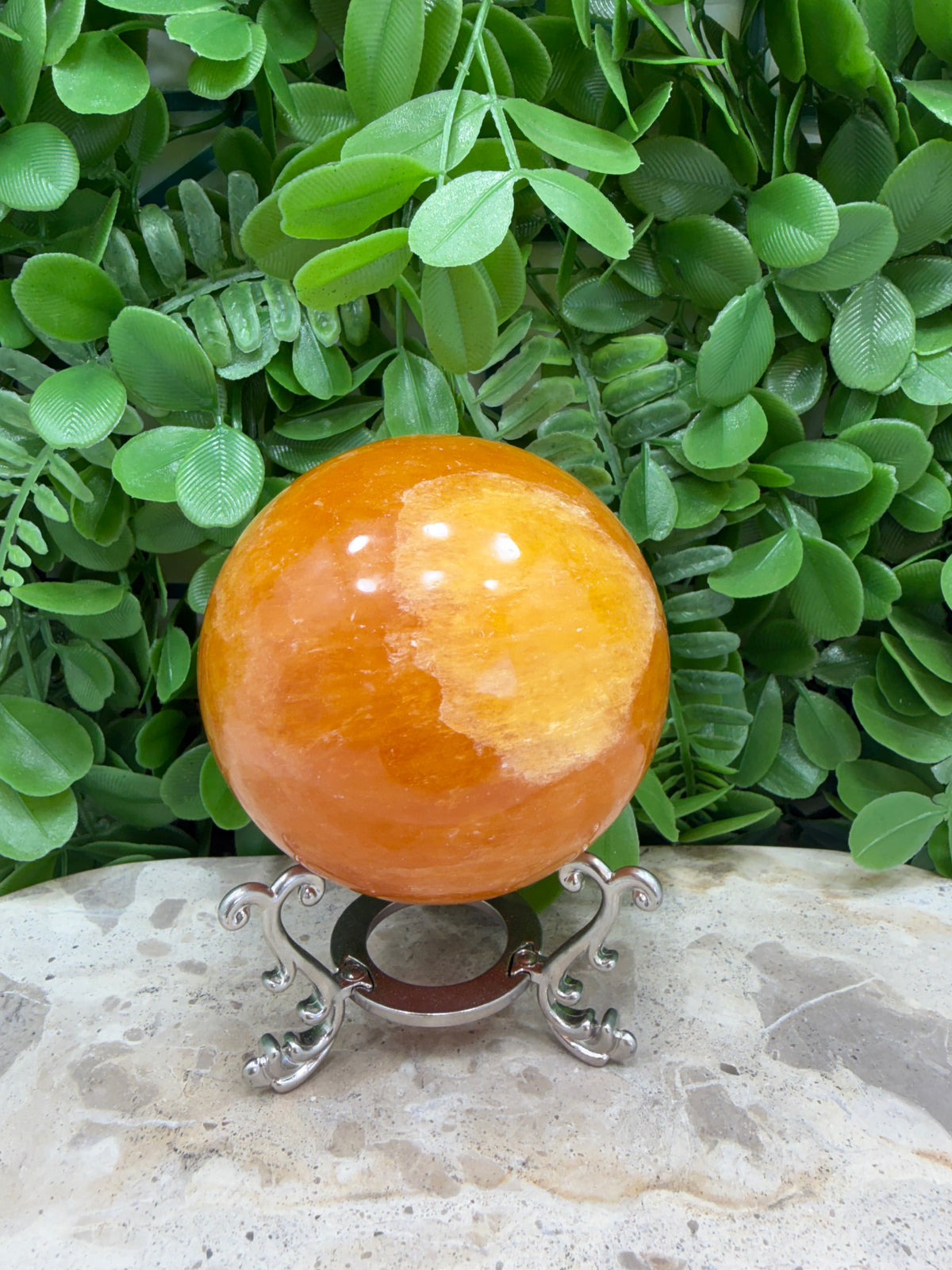 Crystallised Orange Calcite Sphere 646g | Energy • Joy • Creativity