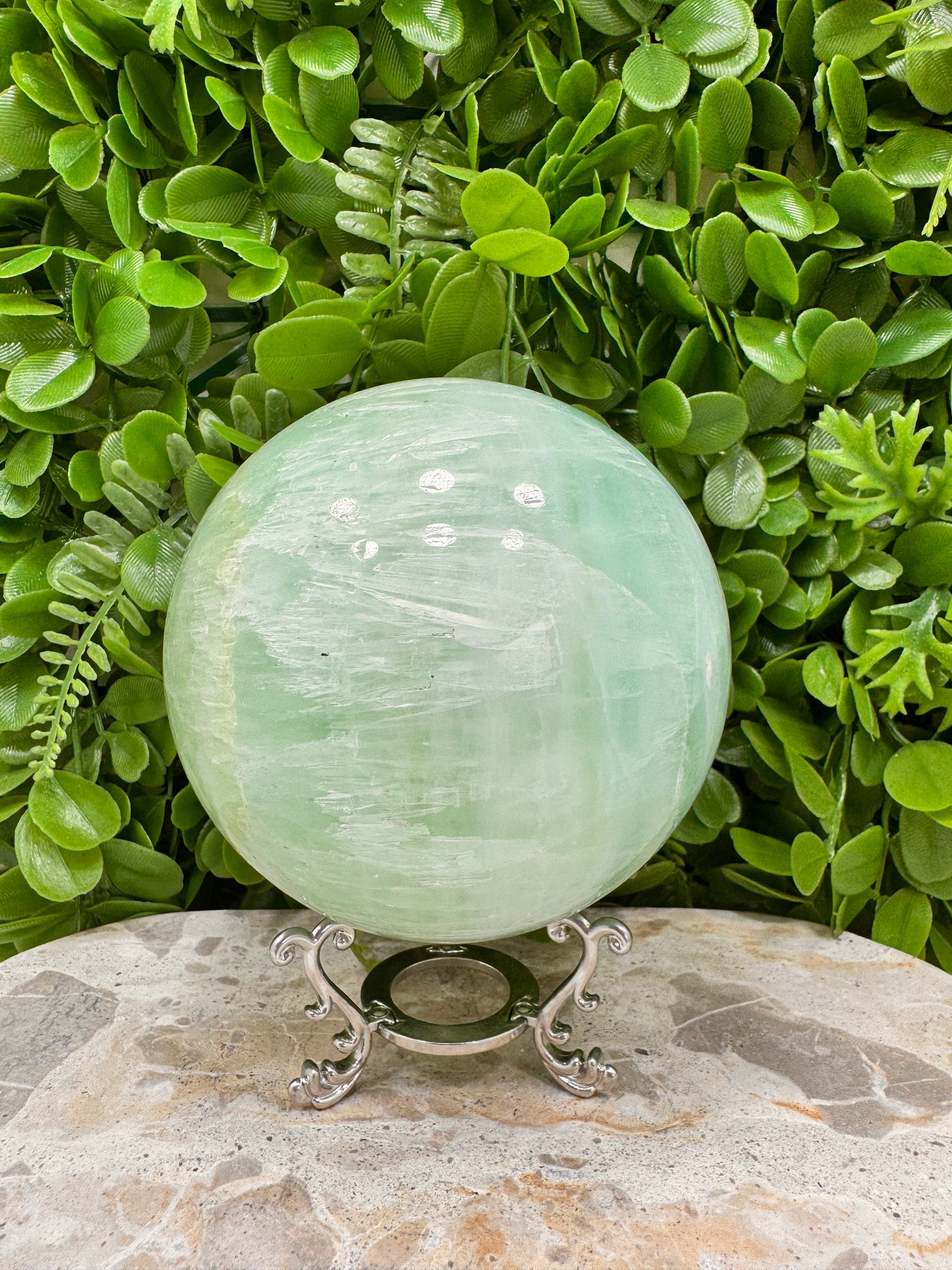 Pistachio Calcite Sphere 2066g