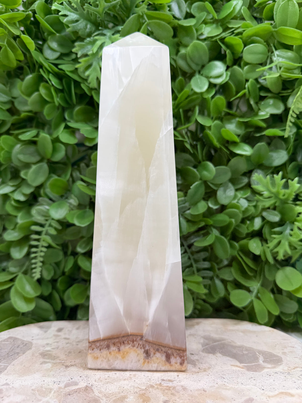 Dendritic Silky White Calcite Tower | Calm • Clarity • Balance