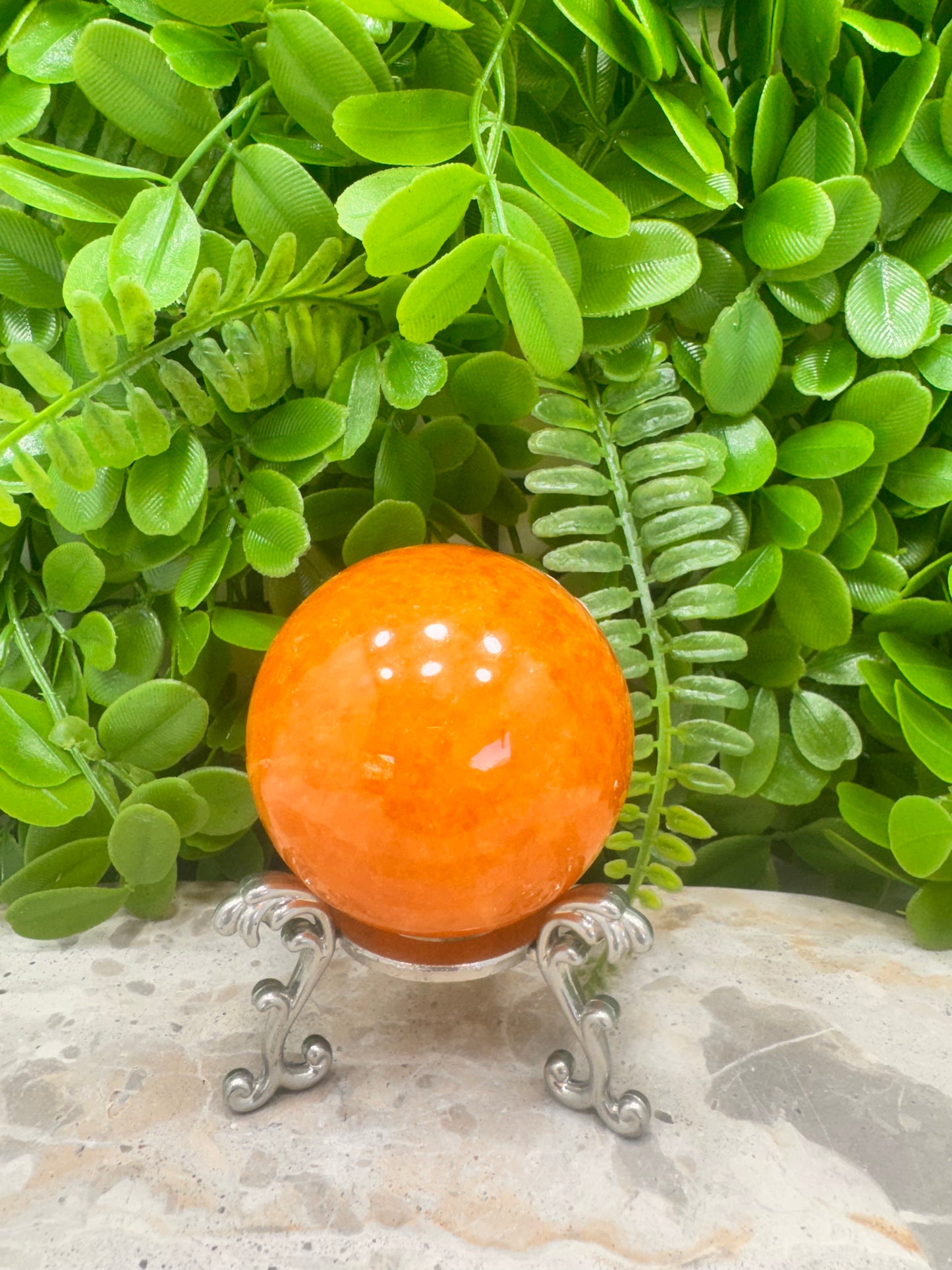 Crystalized Orange Calcite Sphere 374g