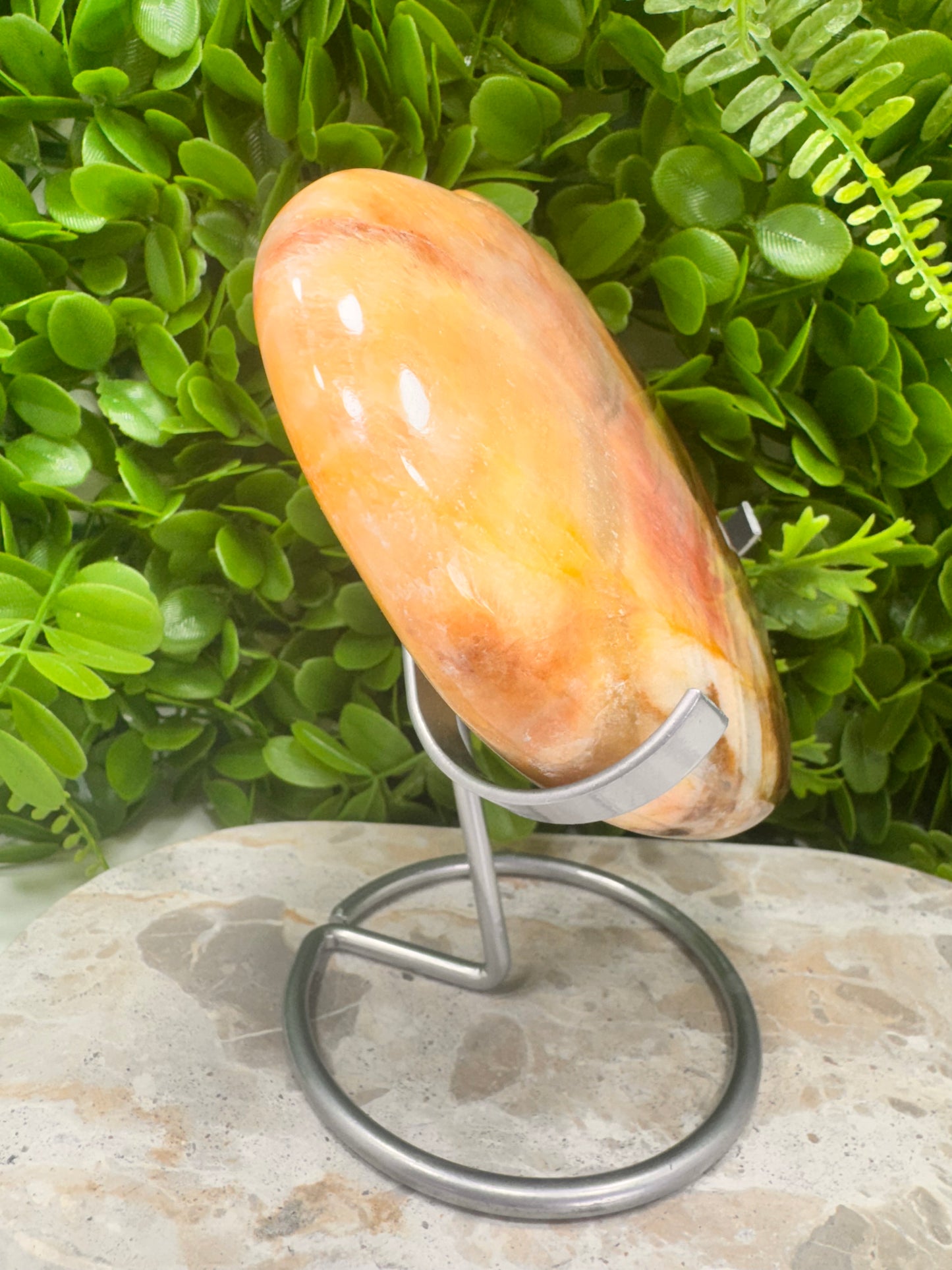 Peach Banded Calcite Heart 1192g