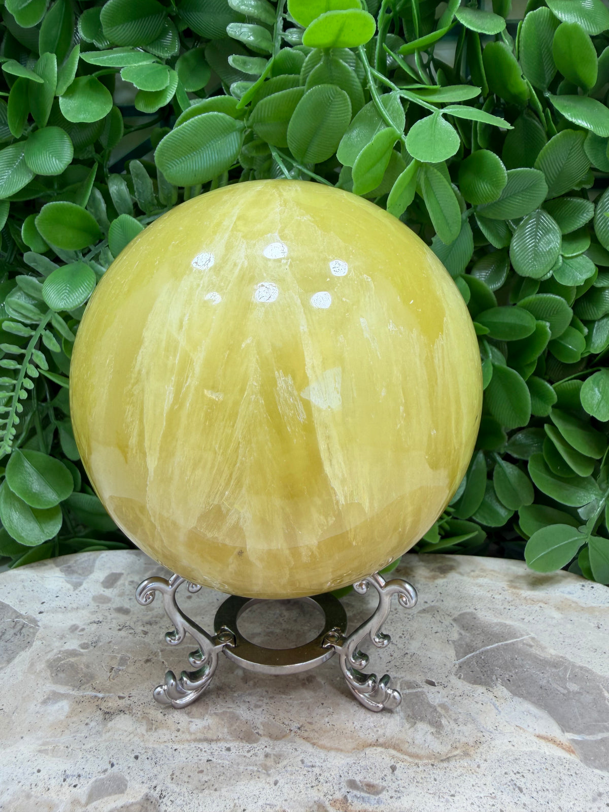Lemon Calcite Sphere 1790g | Joy • Confidence • Motivation
