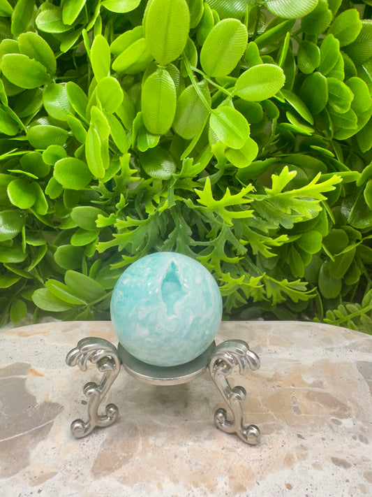 Blue Aragonite Sphere 114g