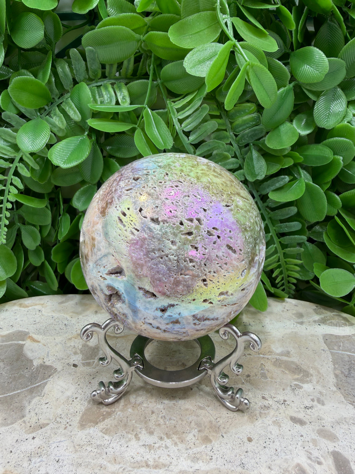 Aura Sphalerite Sphere | Grounding • Confidence • Vitality