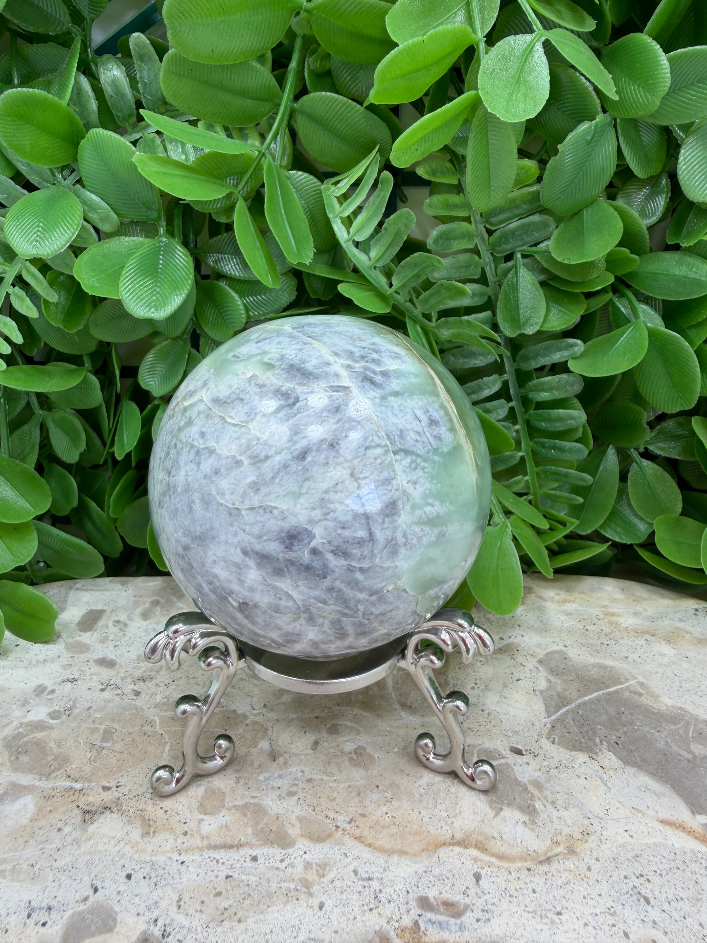 Flower Jade Sphere 424g