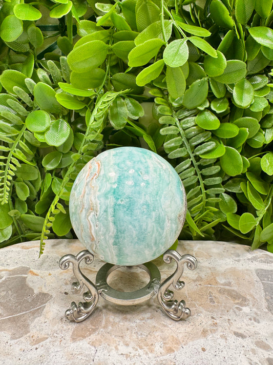 Blue Aragonite Sphere 382g