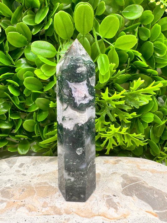 Moss Agate Tower 262g