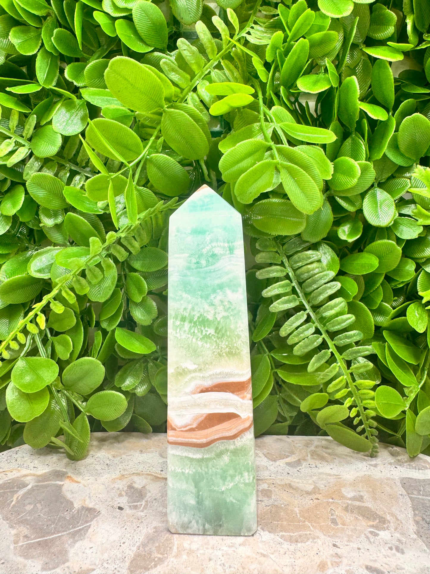 Blue Caribbean Calcite Tower 338g