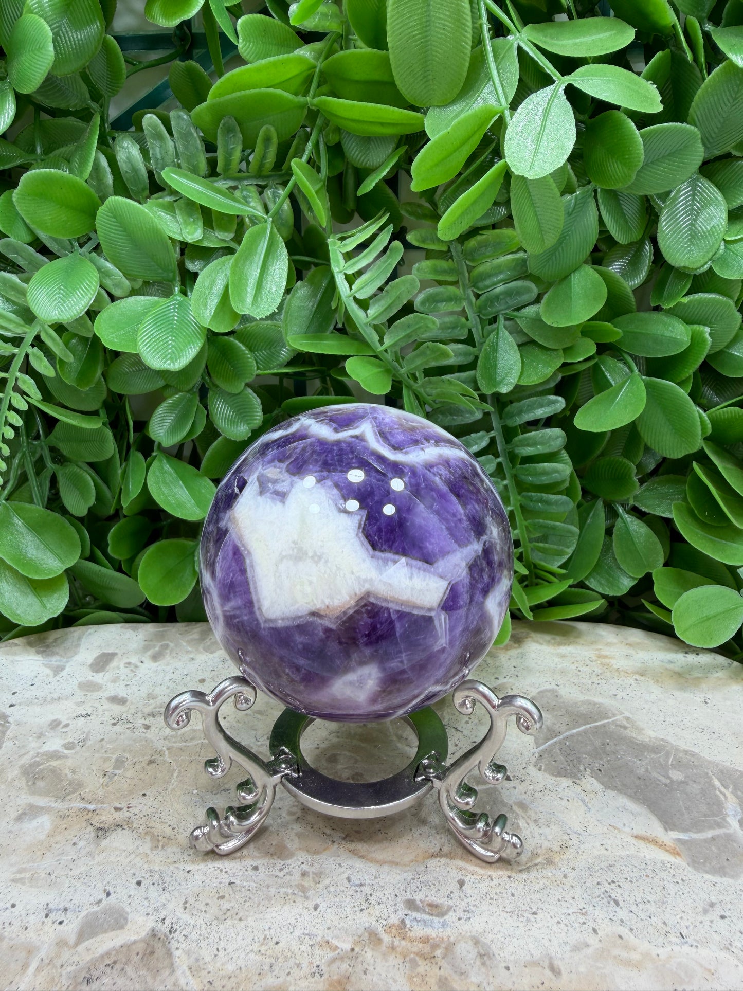 Chevron Amethyst Sphere 330g