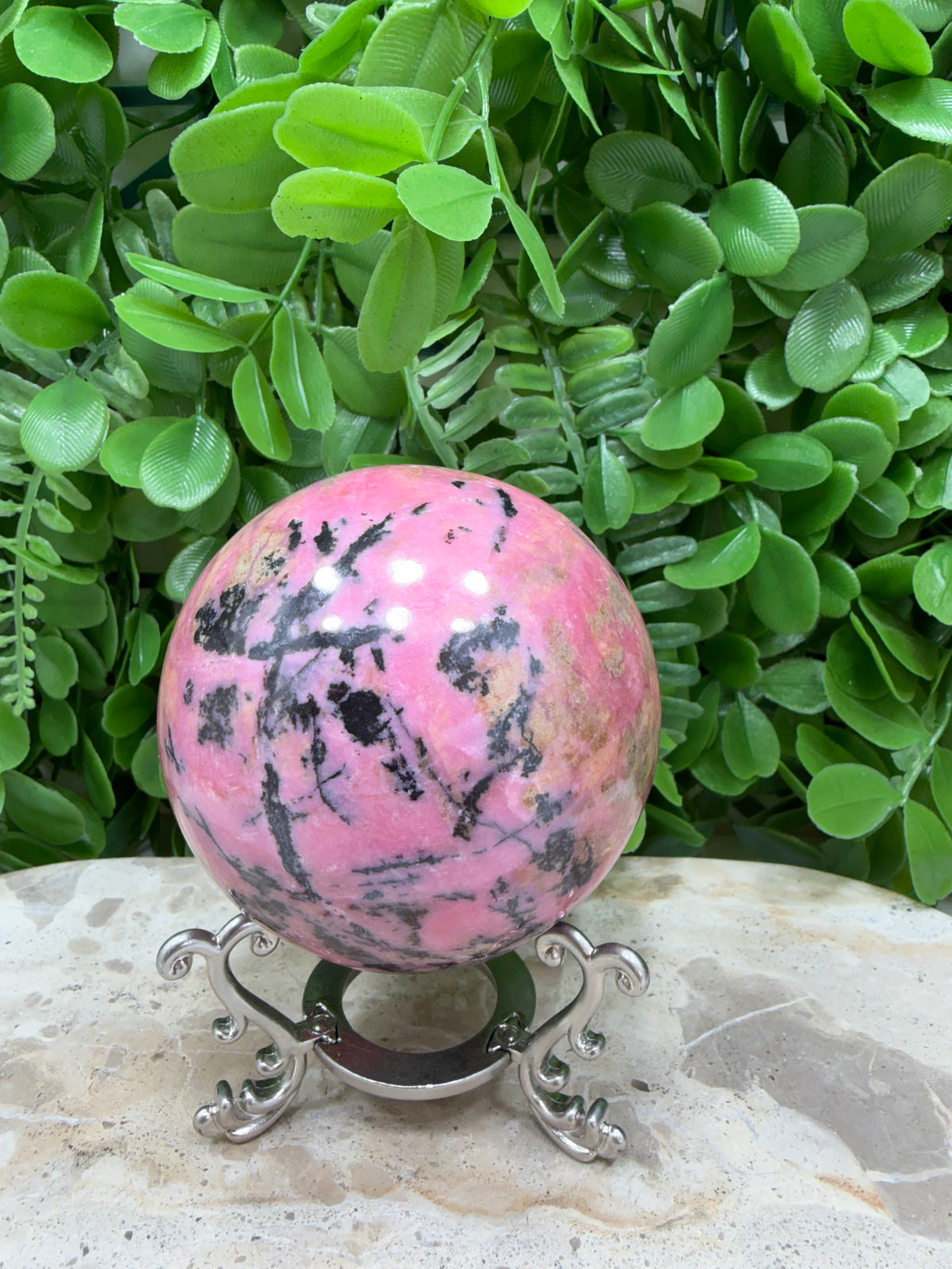 Rhodonite Sphere | Love • Compassion • Emotional Healing