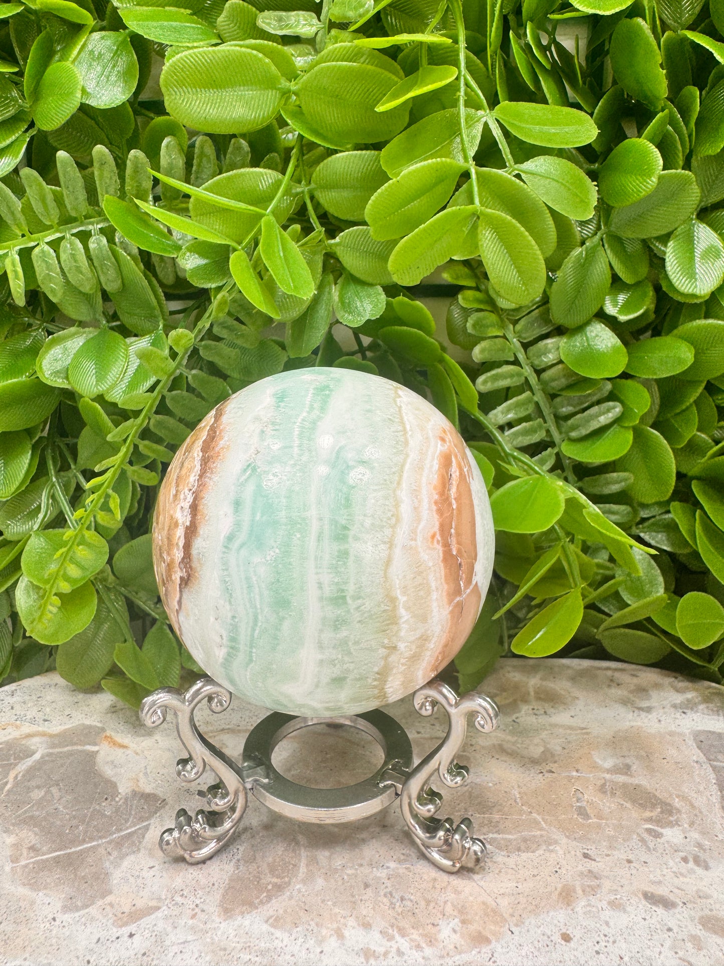 Blue Caribbean Calcite Sphere 554g