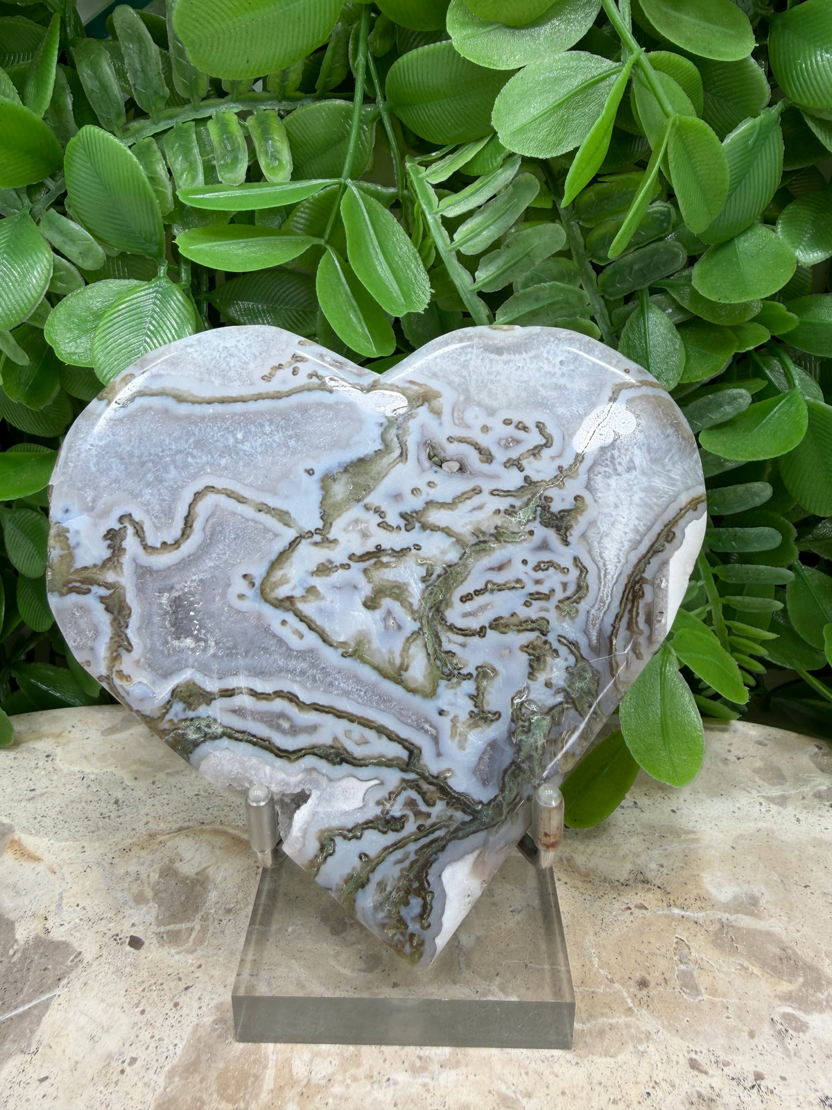 Moss Agate Heart | Growth • Abundance • Grounding