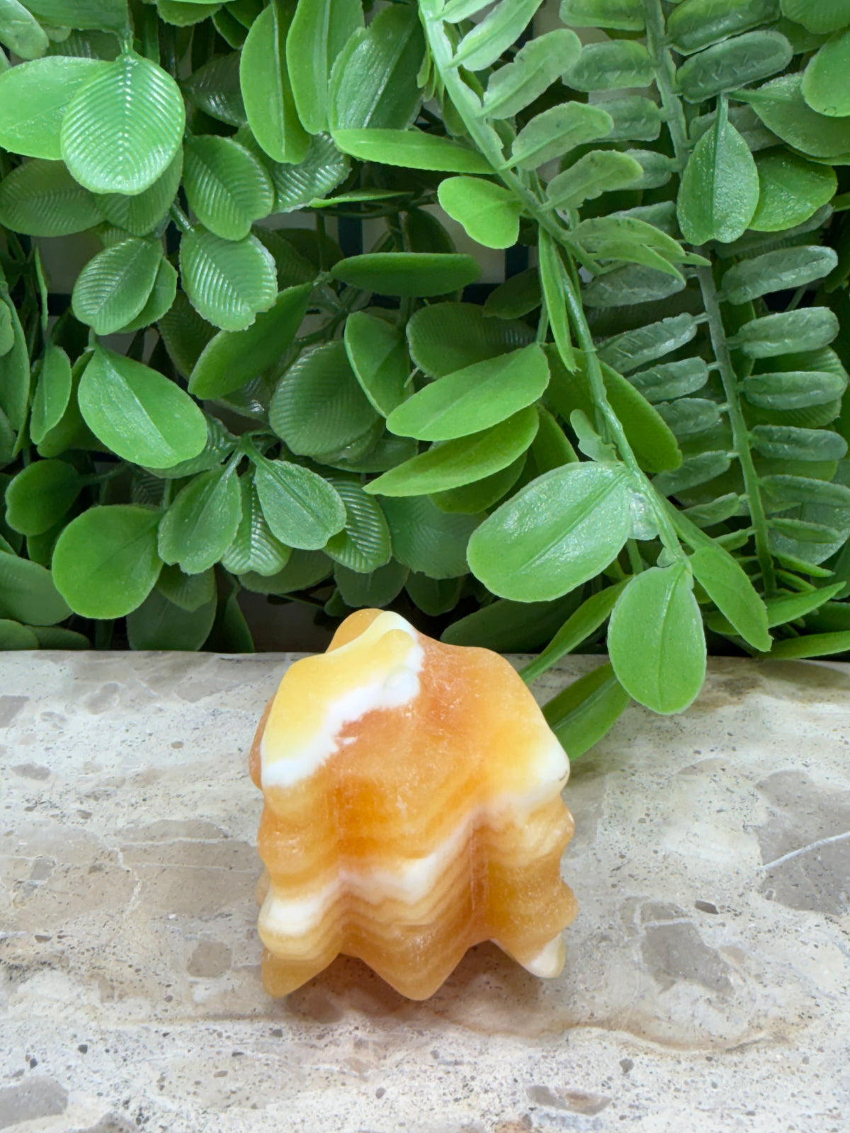 Orange Calcite Dragon Skull 130g