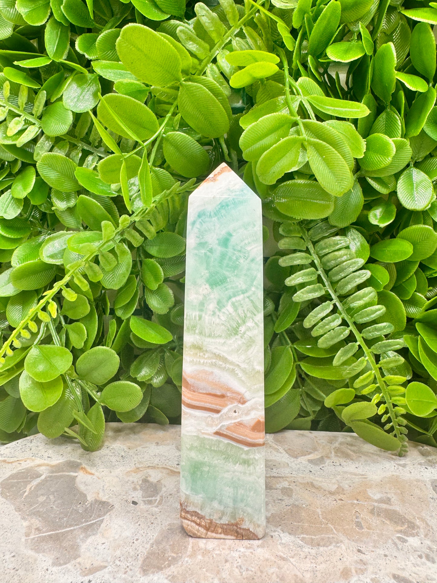 Blue Caribbean Calcite Tower 338g