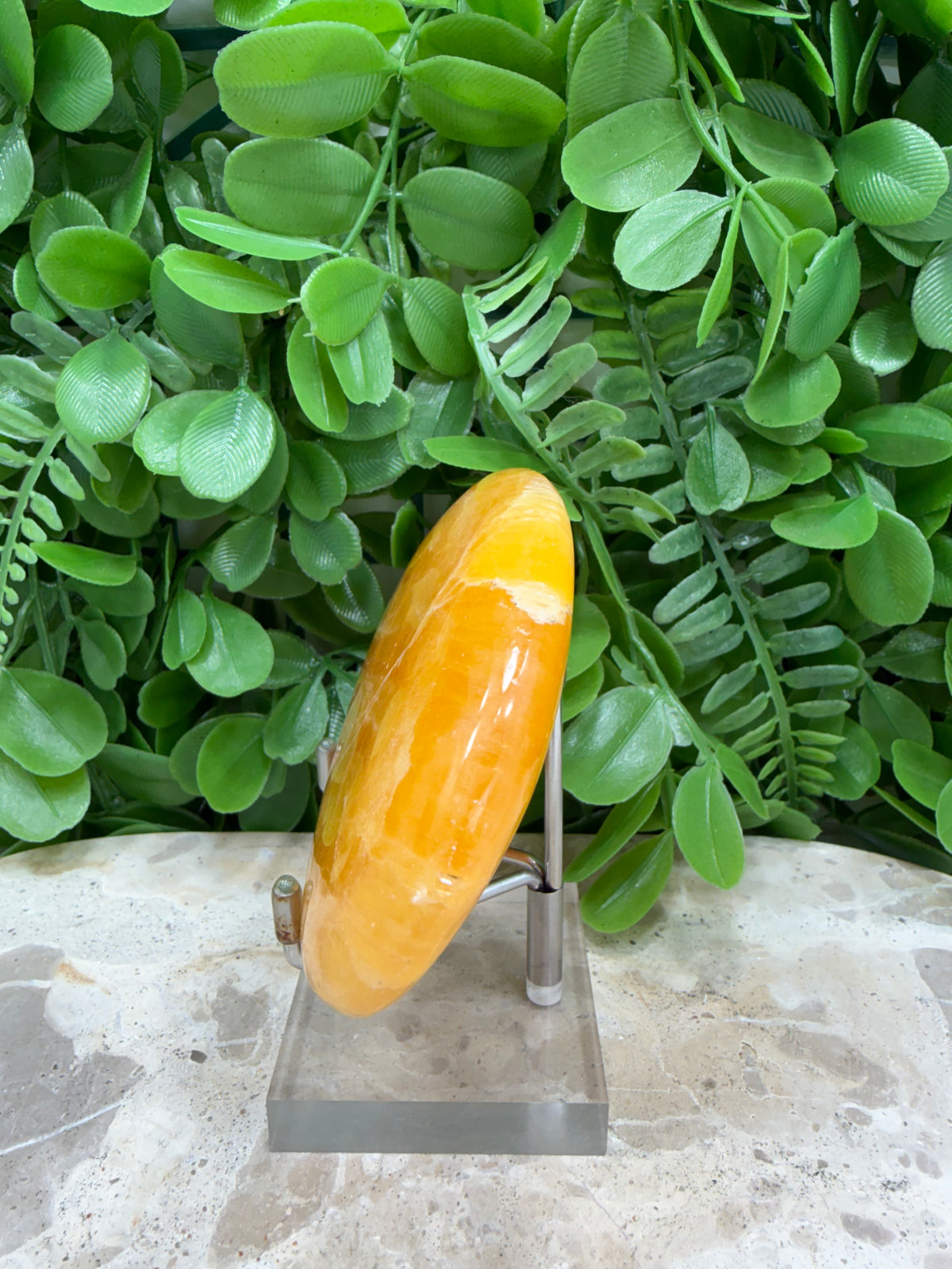 Crystallised Orange Calcite Palm Stone | Energy • Joy • Creativity