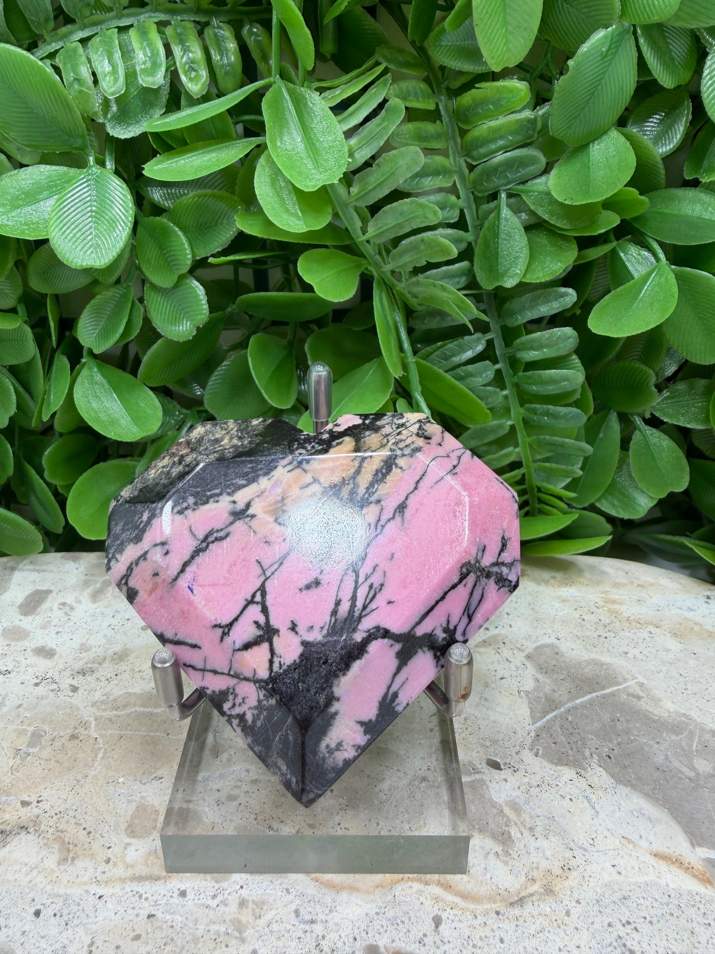 Rhodonite Faceted Heart 176g