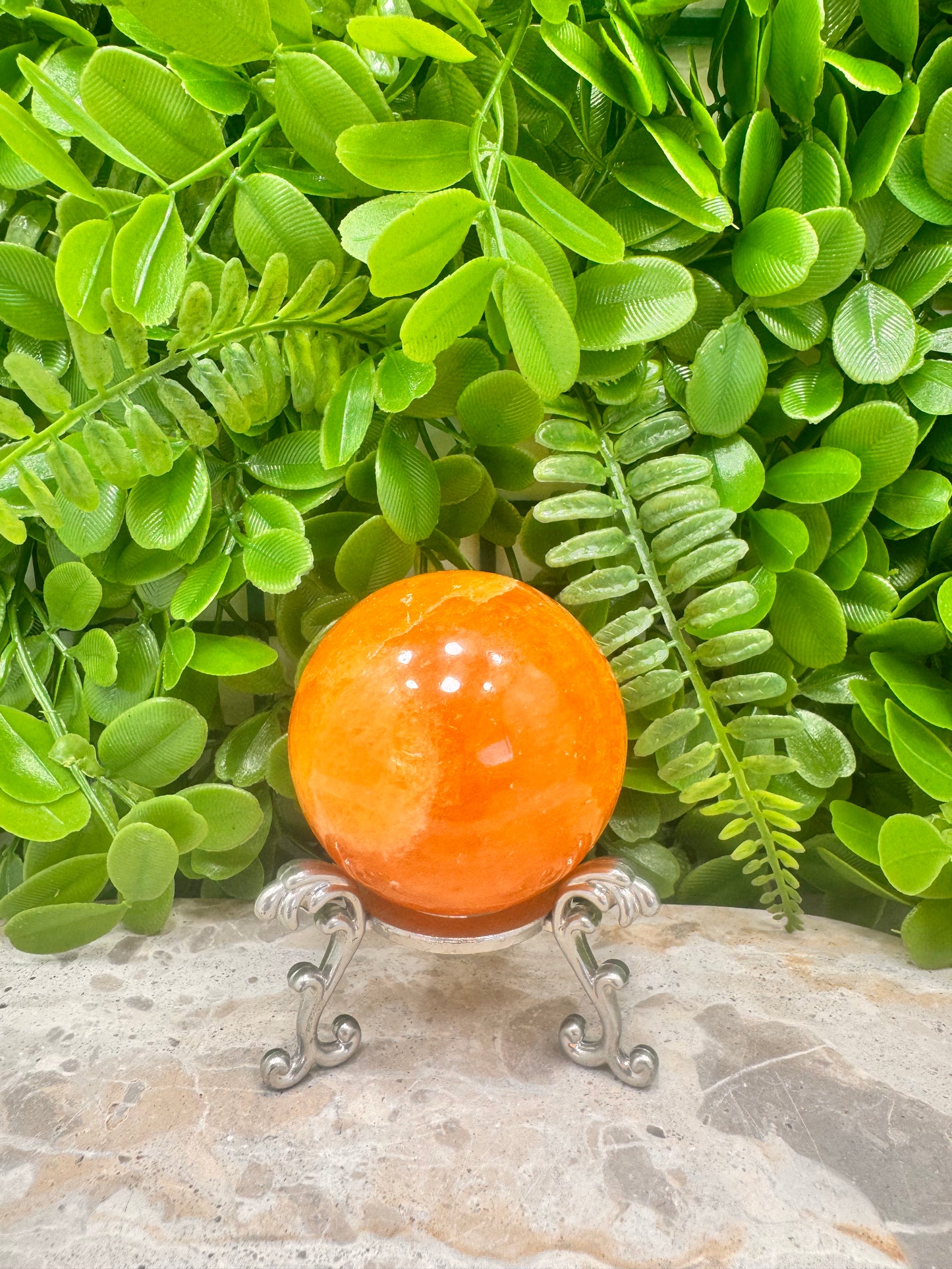 Crystalized Orange Calcite Sphere 330g