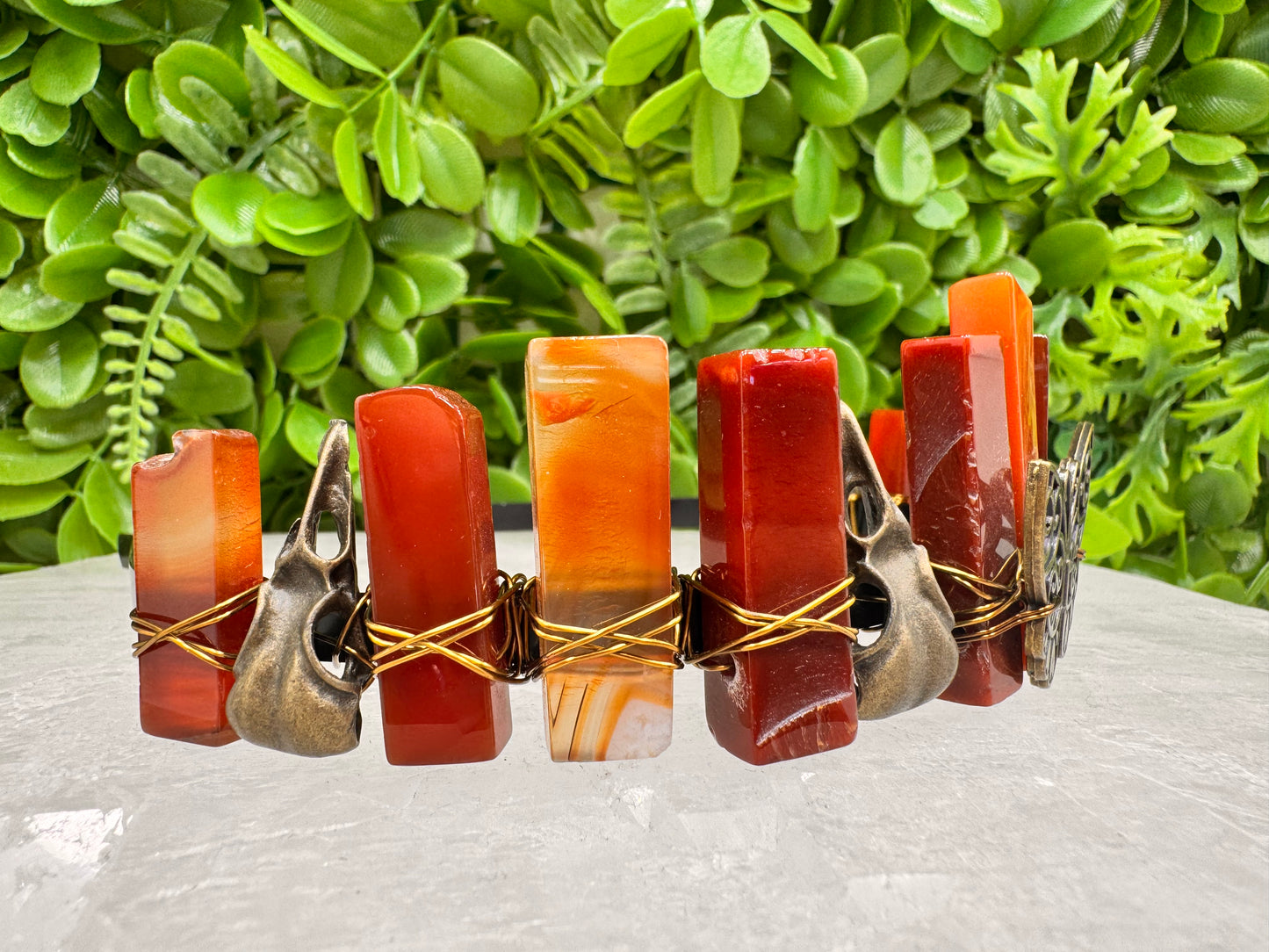 Carnelian Butterfly Raven Tiara 110g