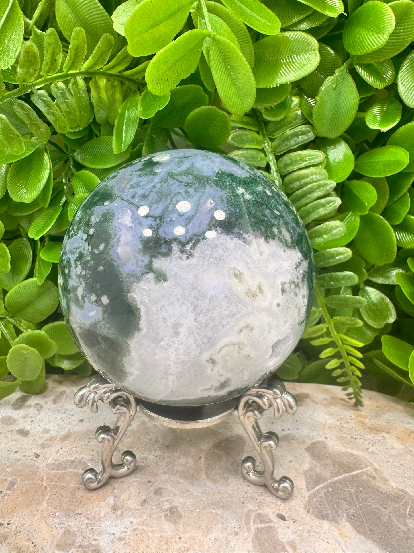Moss Agate Sphere 672g
