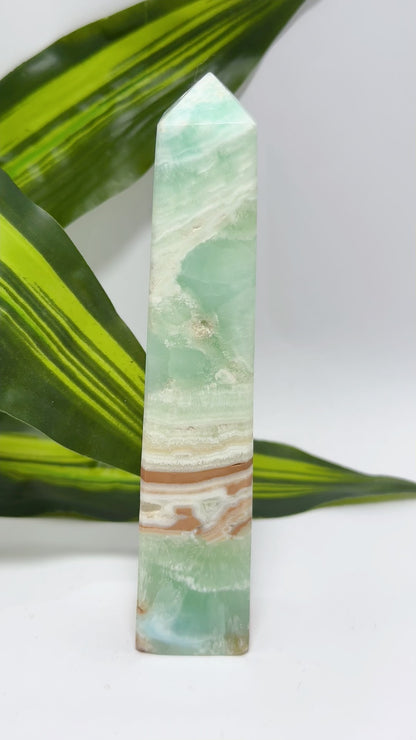 Blue Caribbean Calcite  Tower  314g