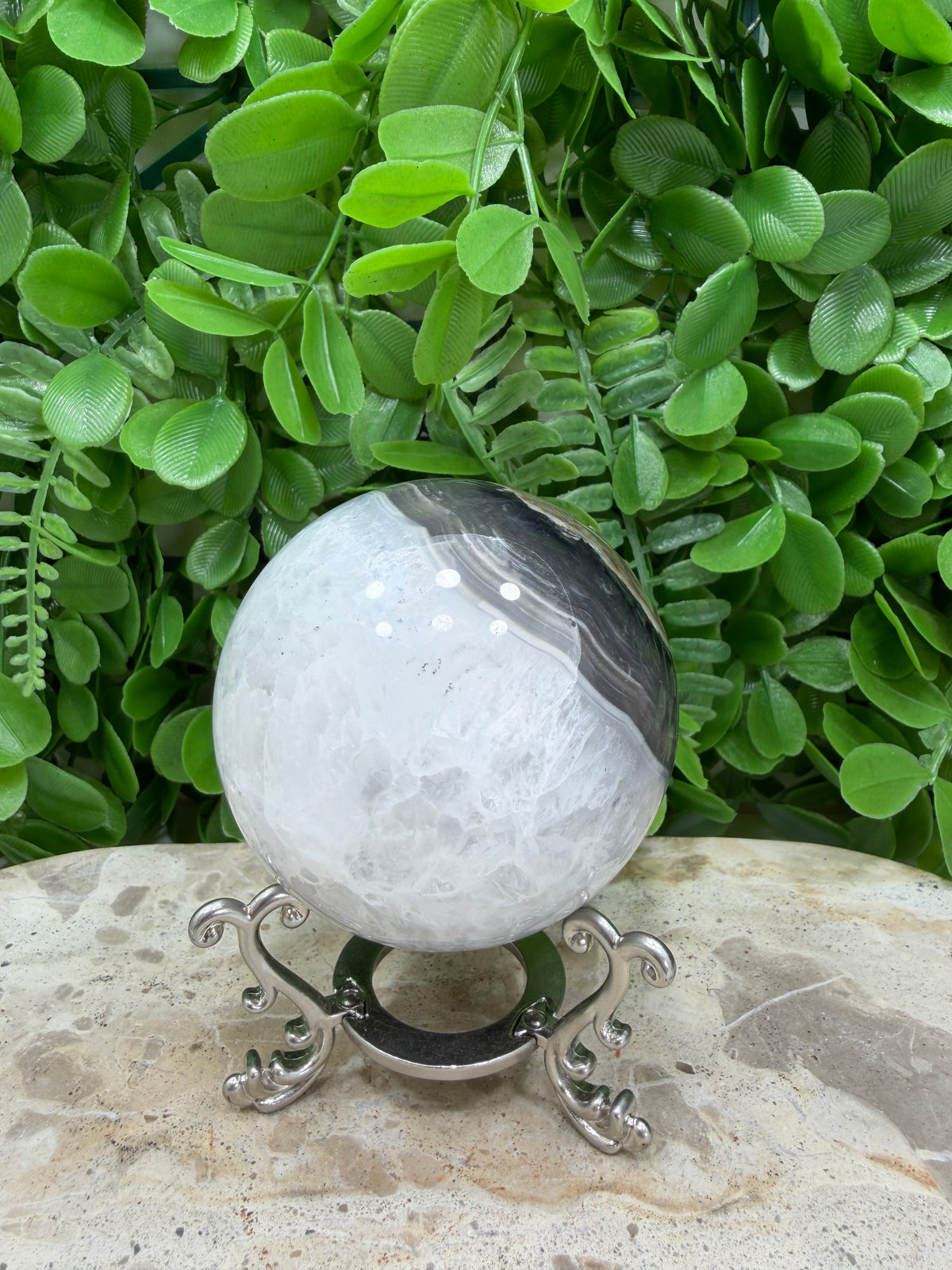 Volcanic Agate Sphere | Grounding • Protection • Strength